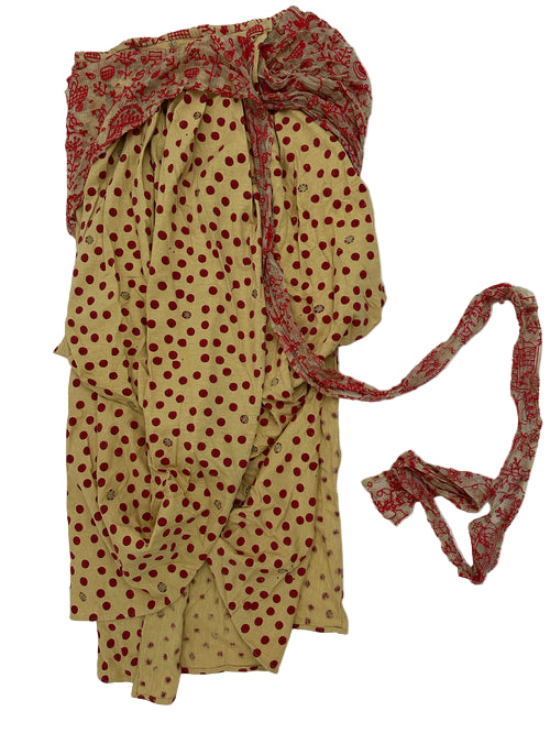 Tigra Tigra T-Shirt Kota Drape Skirt in Beige/Red