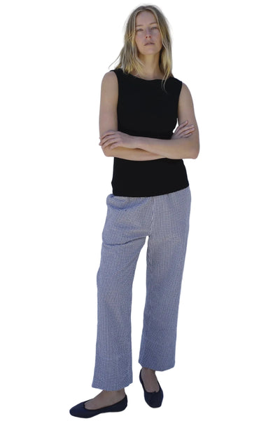 Emma Rothkopf Patti Pant in Navy Gingham