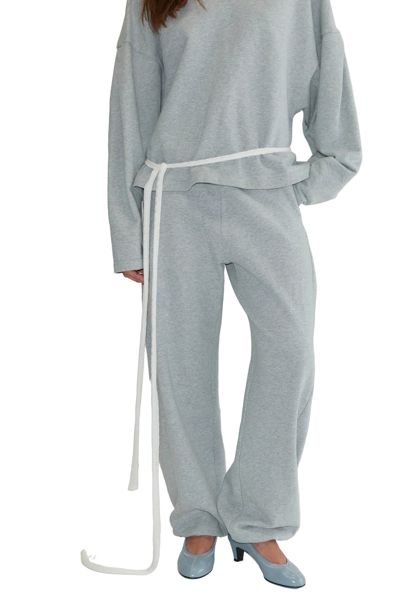 Deiji Studios Side Pleat Pant in Grey Marl