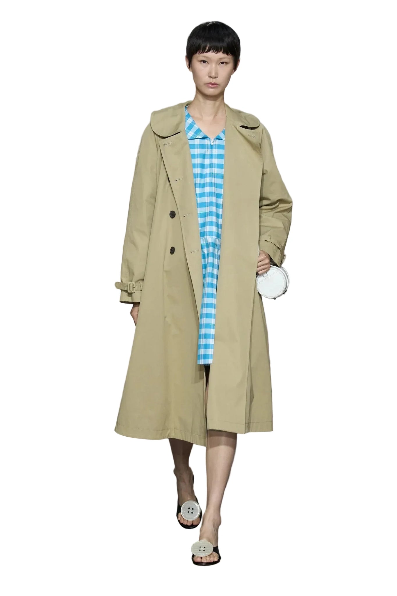 Sandy Liang Henley Trench in Sand