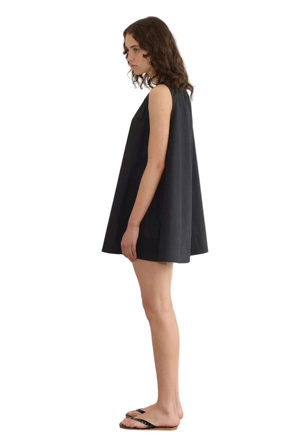 Deiji Studios Drawcord Dress in Black