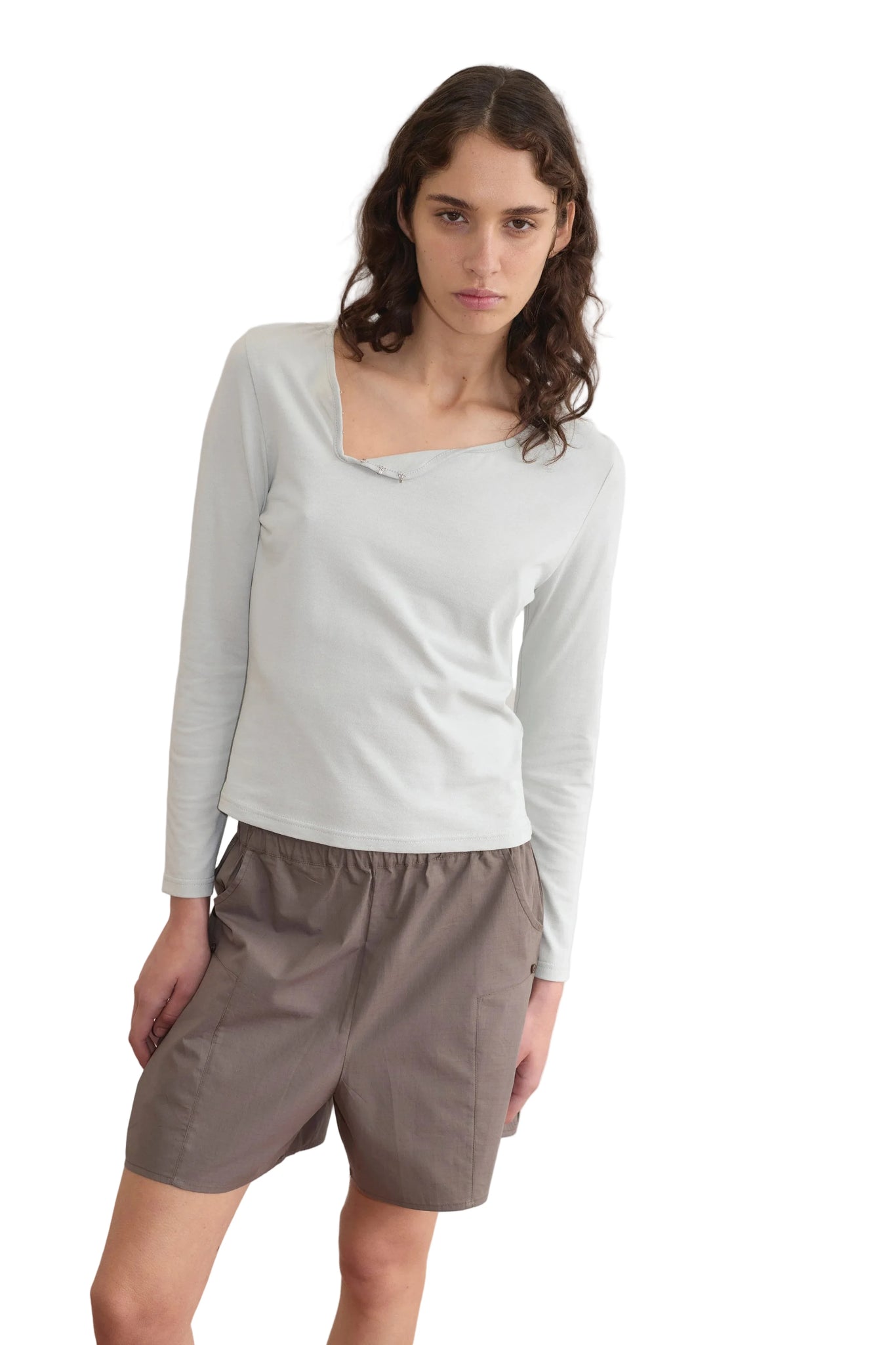Deiji Studios Pleat Short in Khaki Check