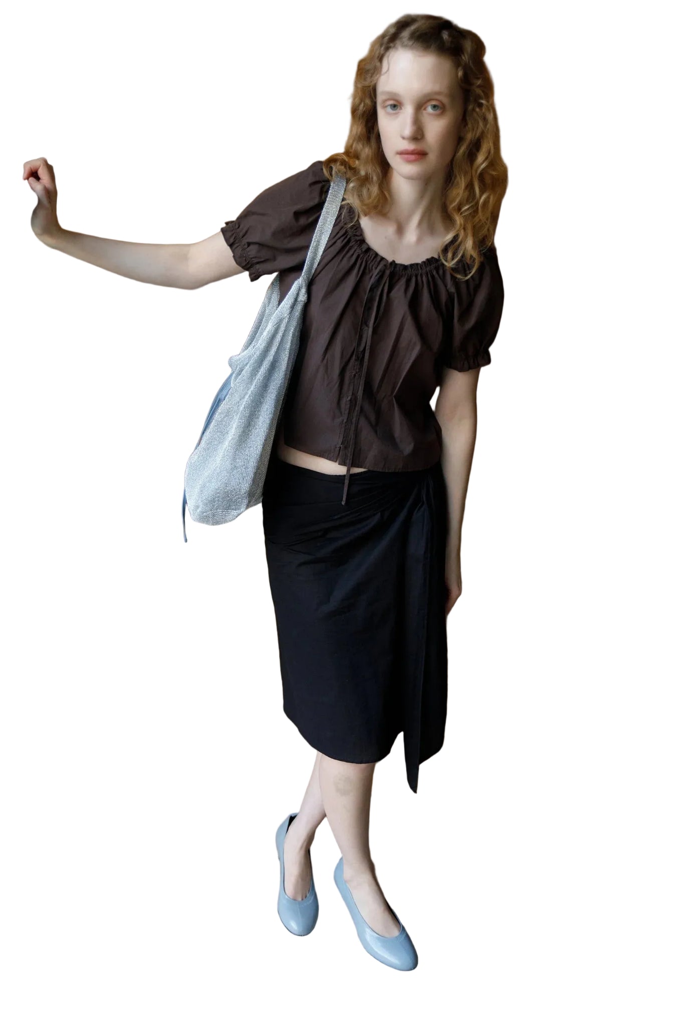 Deiji Studios Scarf Midi Skirt in Black