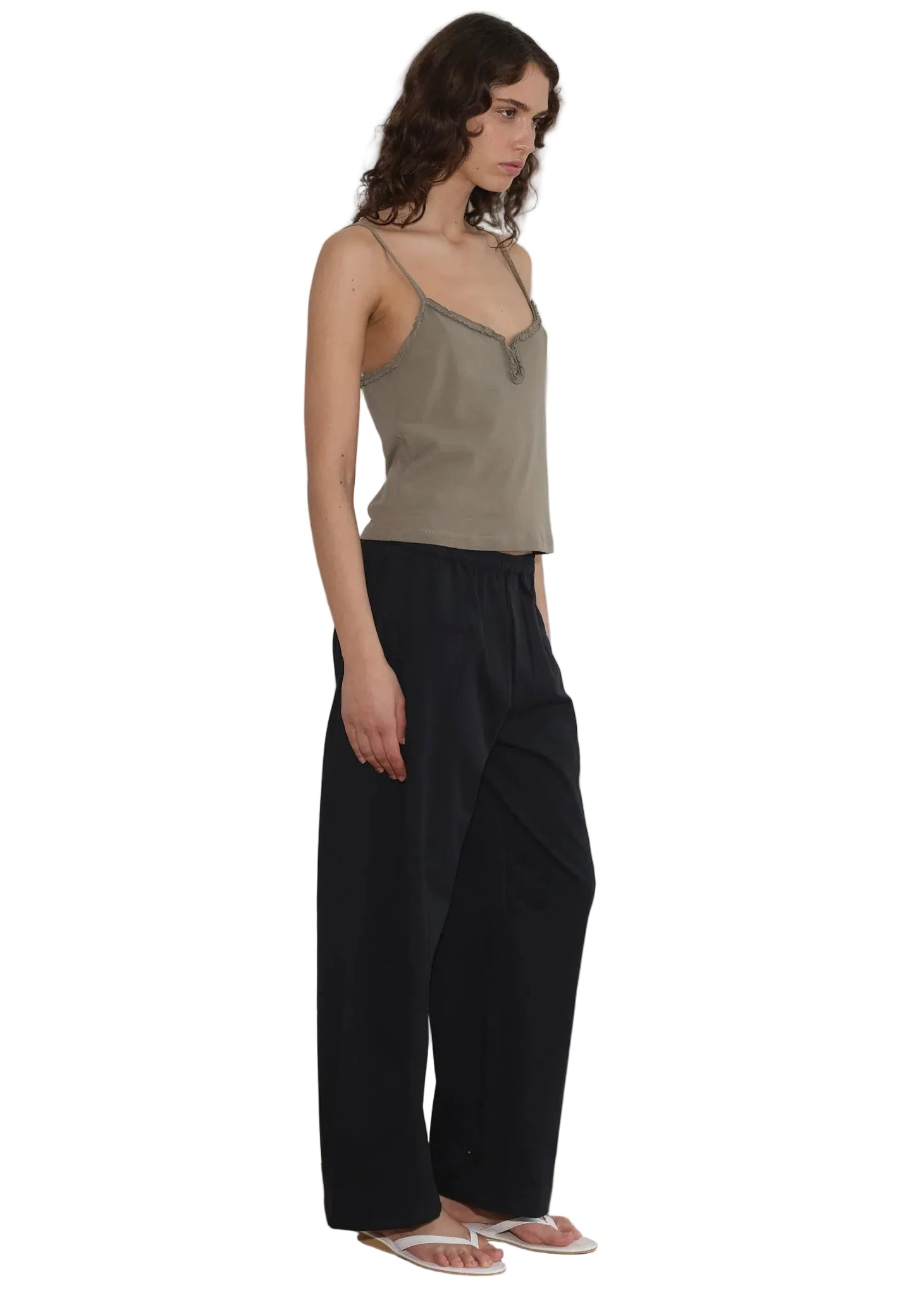 Deiji Studios Clasp Singlet Top in Khaki