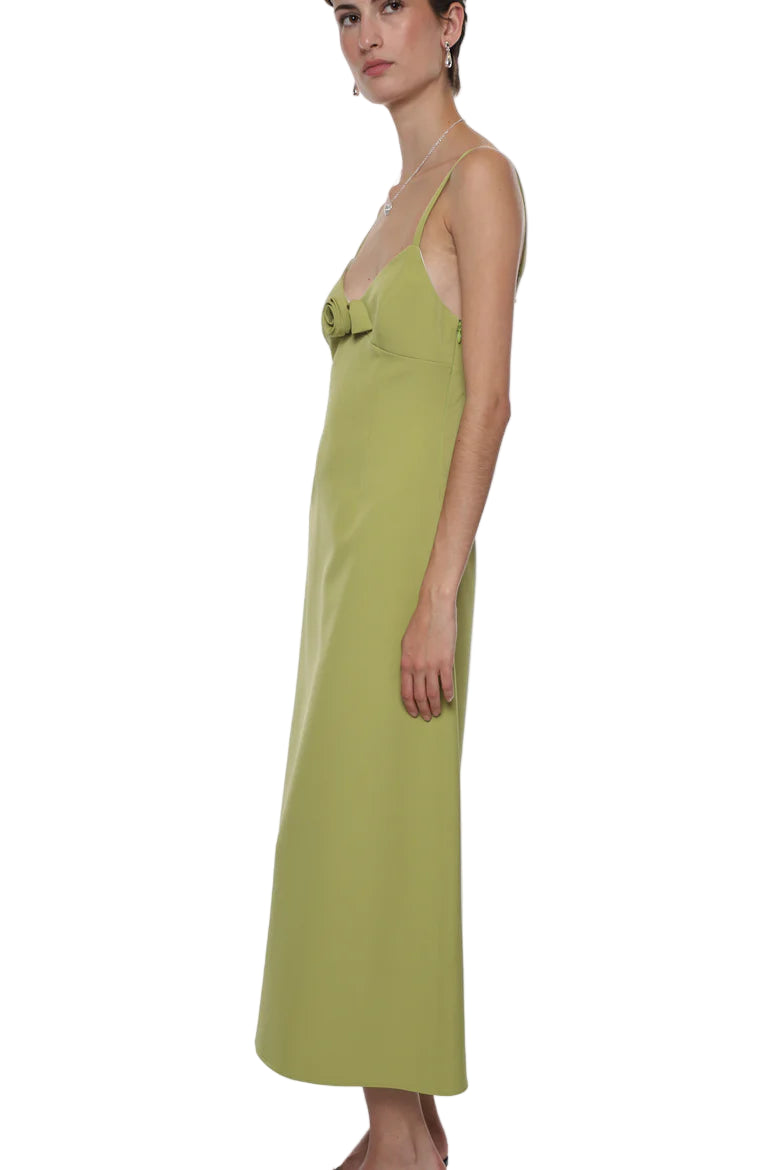 Sandy Liang Pilton Dress in Chartreuse