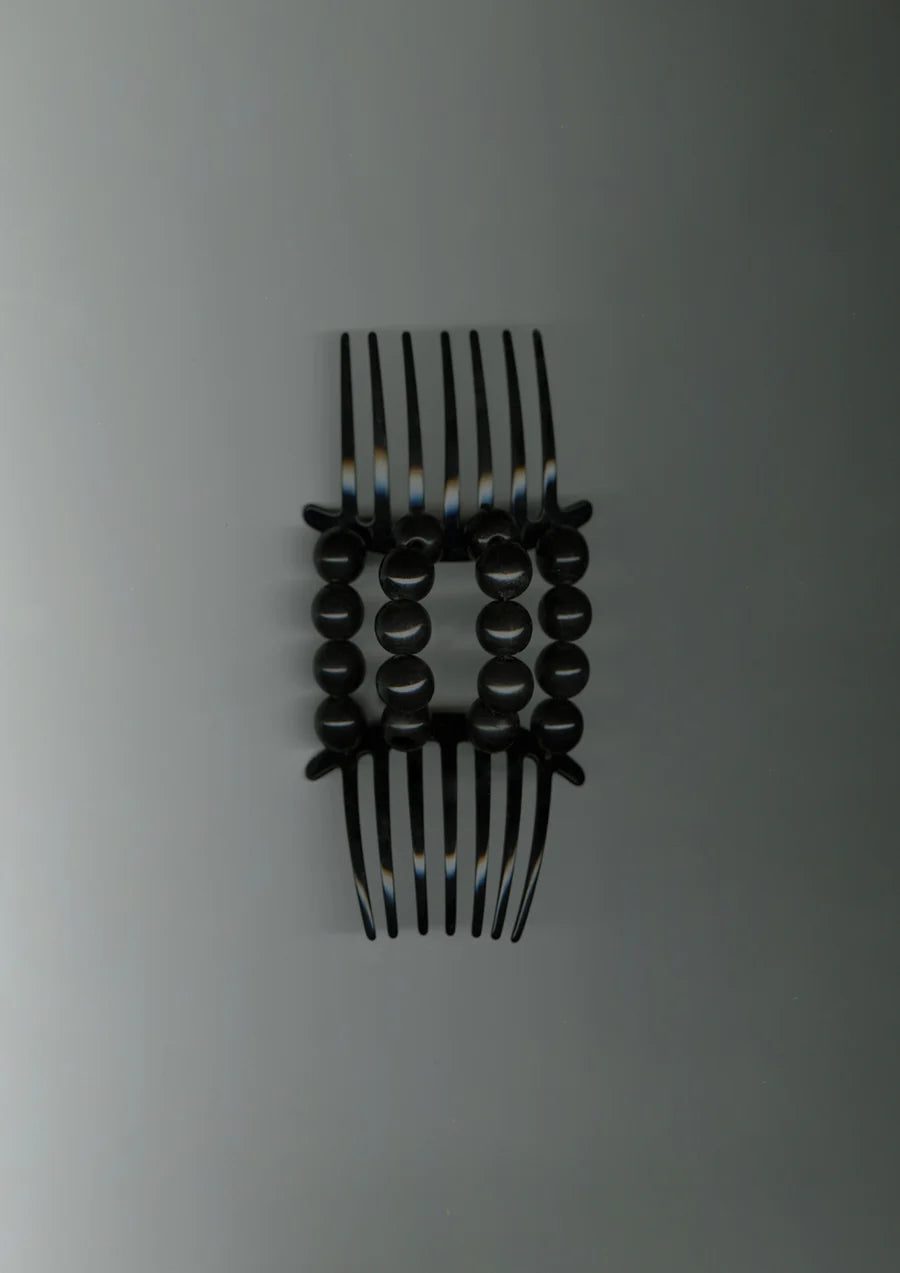 Merrma Earth Jarina Beaded Claw Comb in Black