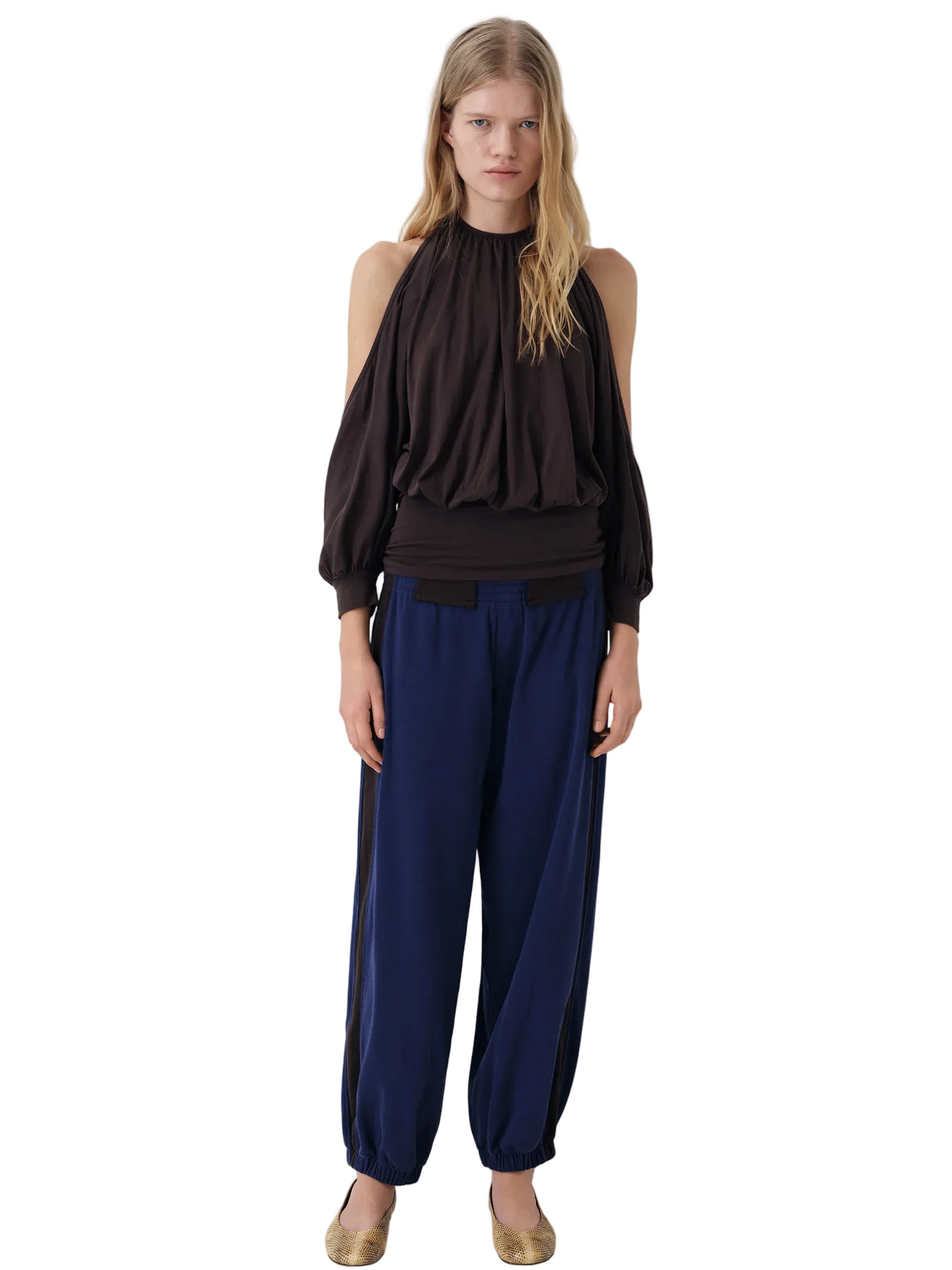 Gimaguas Emmanuelle Trousers in Navy/Brown