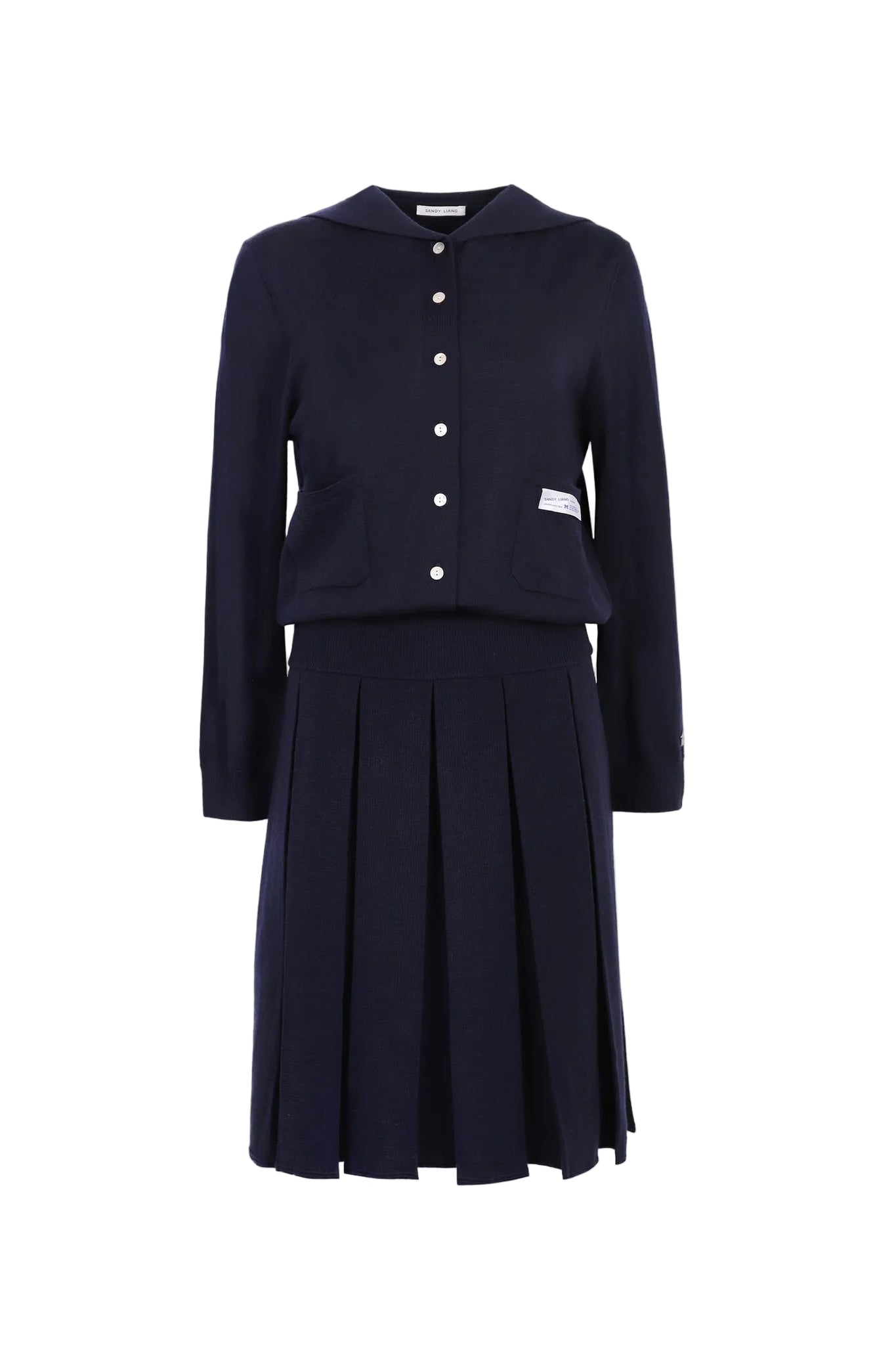 Sandy Liang Shortcake Knit Dress in Navy
