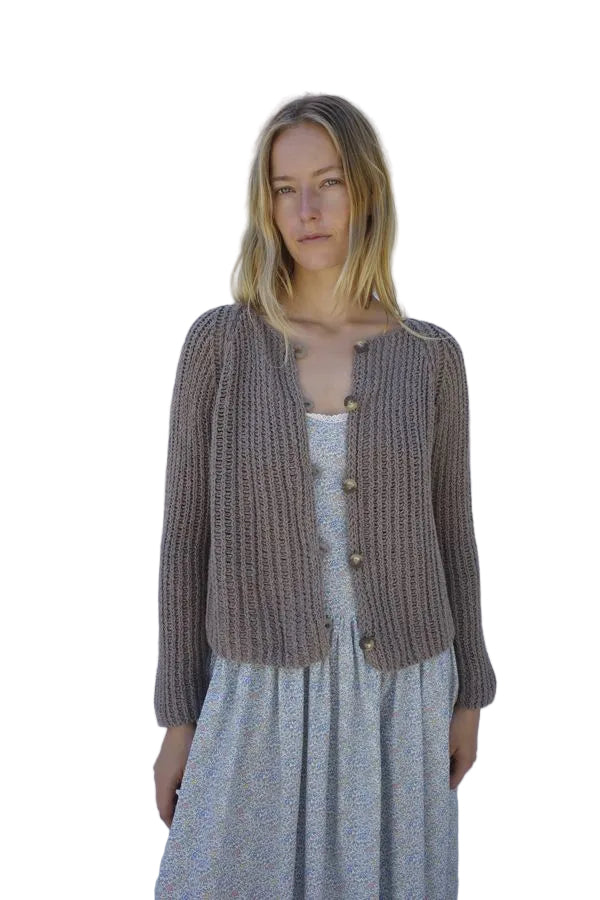 Emma Rothkopf Cleo Cardigan in Stone