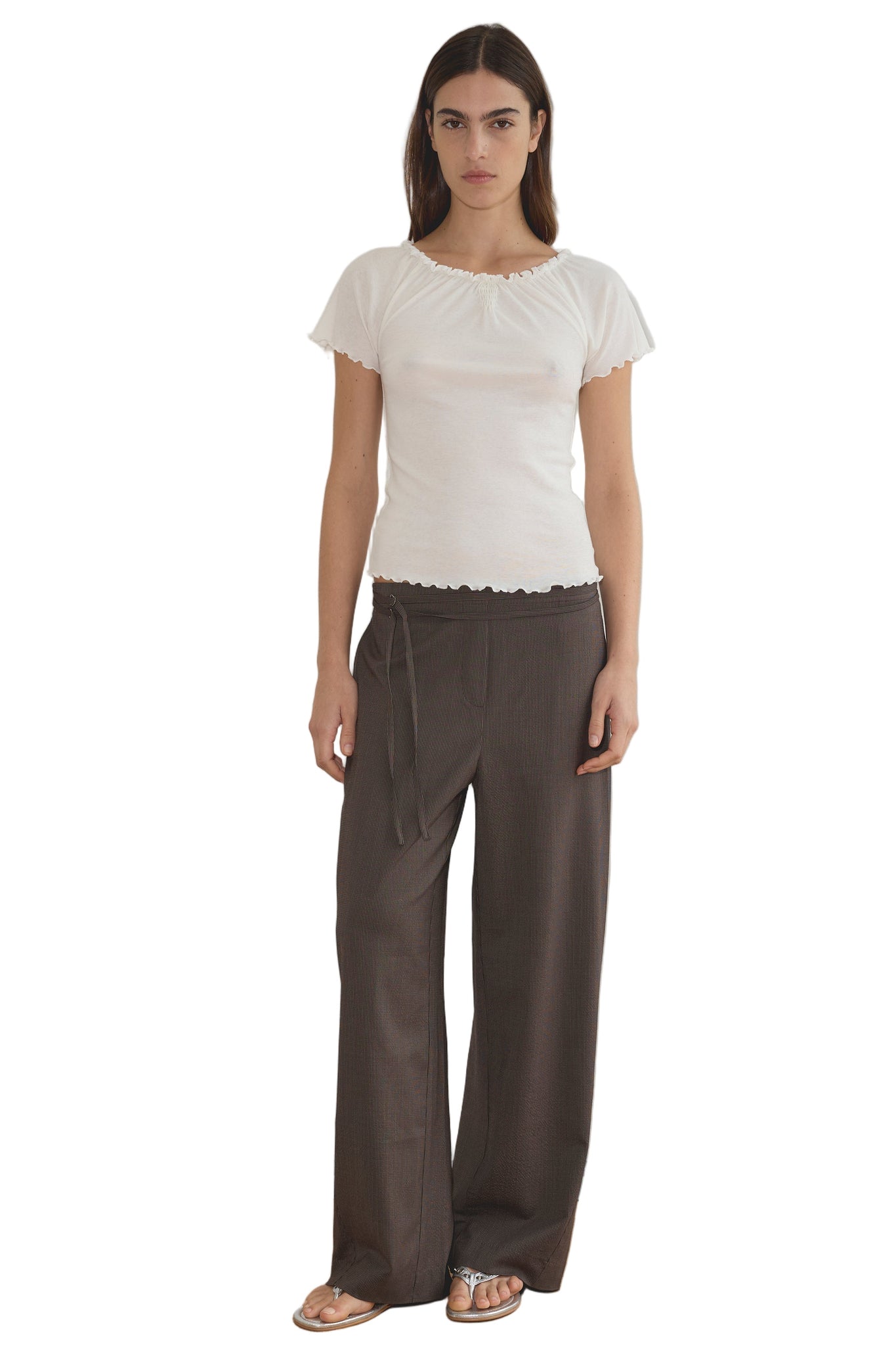 Deiji Studios Flounce Tee in Cream