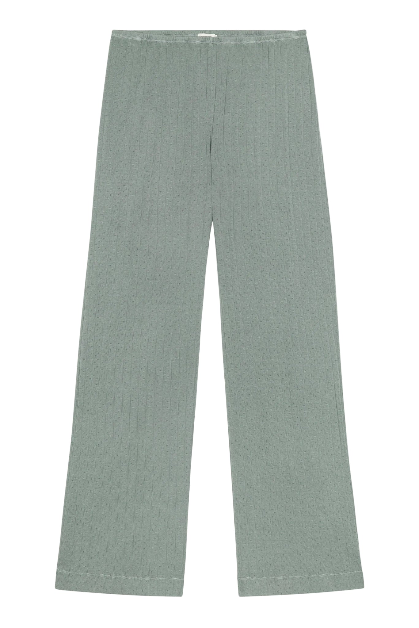 DONNI. Pointelle Simple Crop Pant in Sage