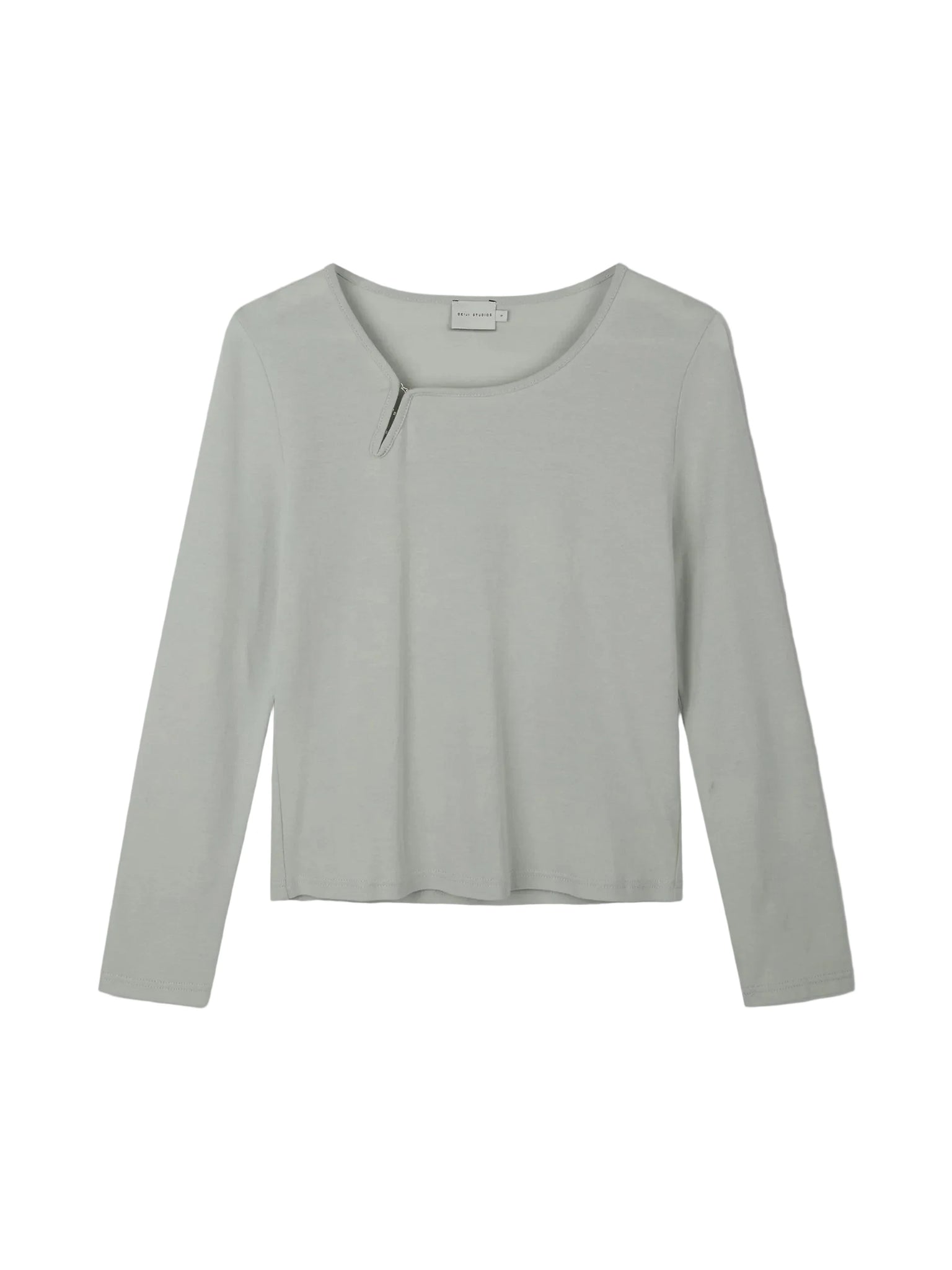 Deiji Studios Clasp Longsleeve Top in Grey Blue