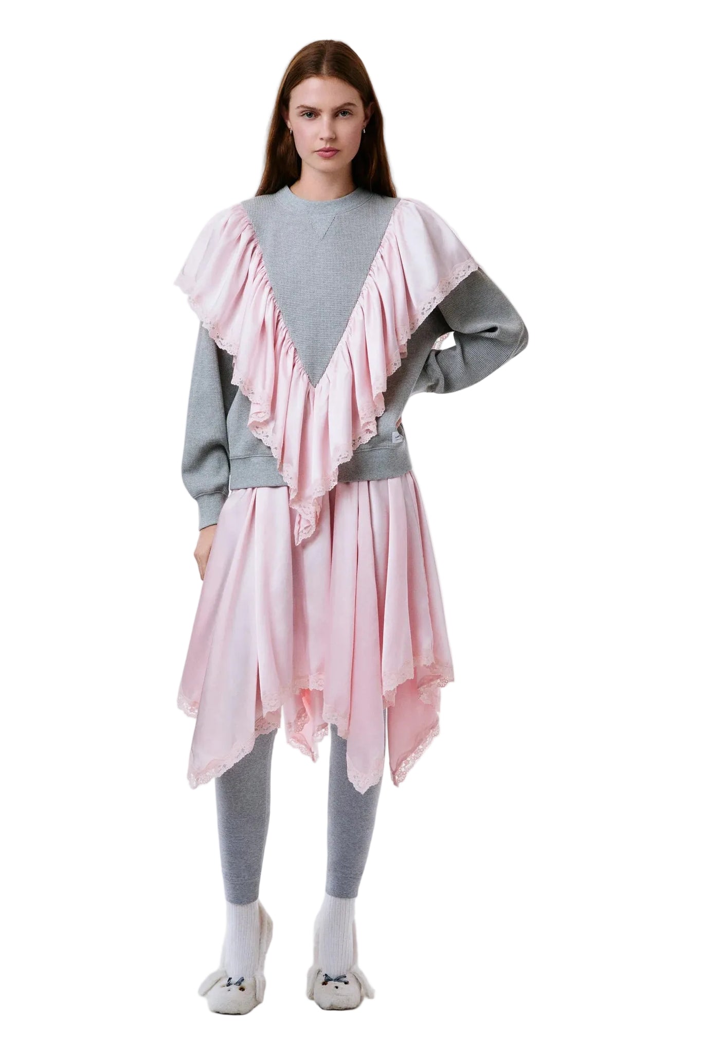 Sandy Liang Tumble Sweatshirt in Grey