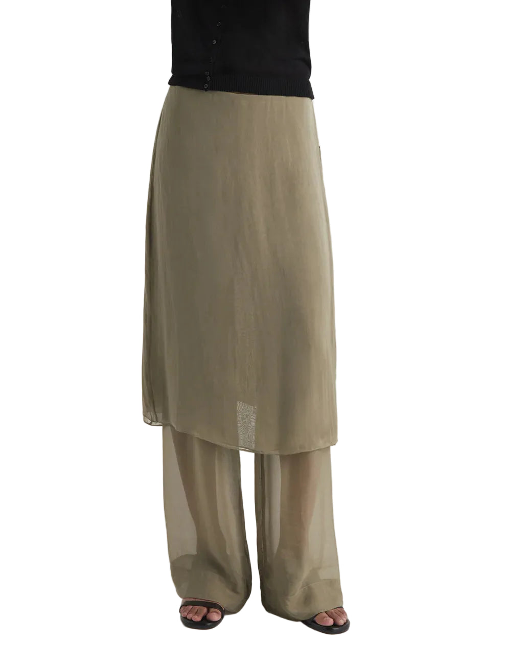 Paloma Wool Low Silk Archive Pant in Khaki