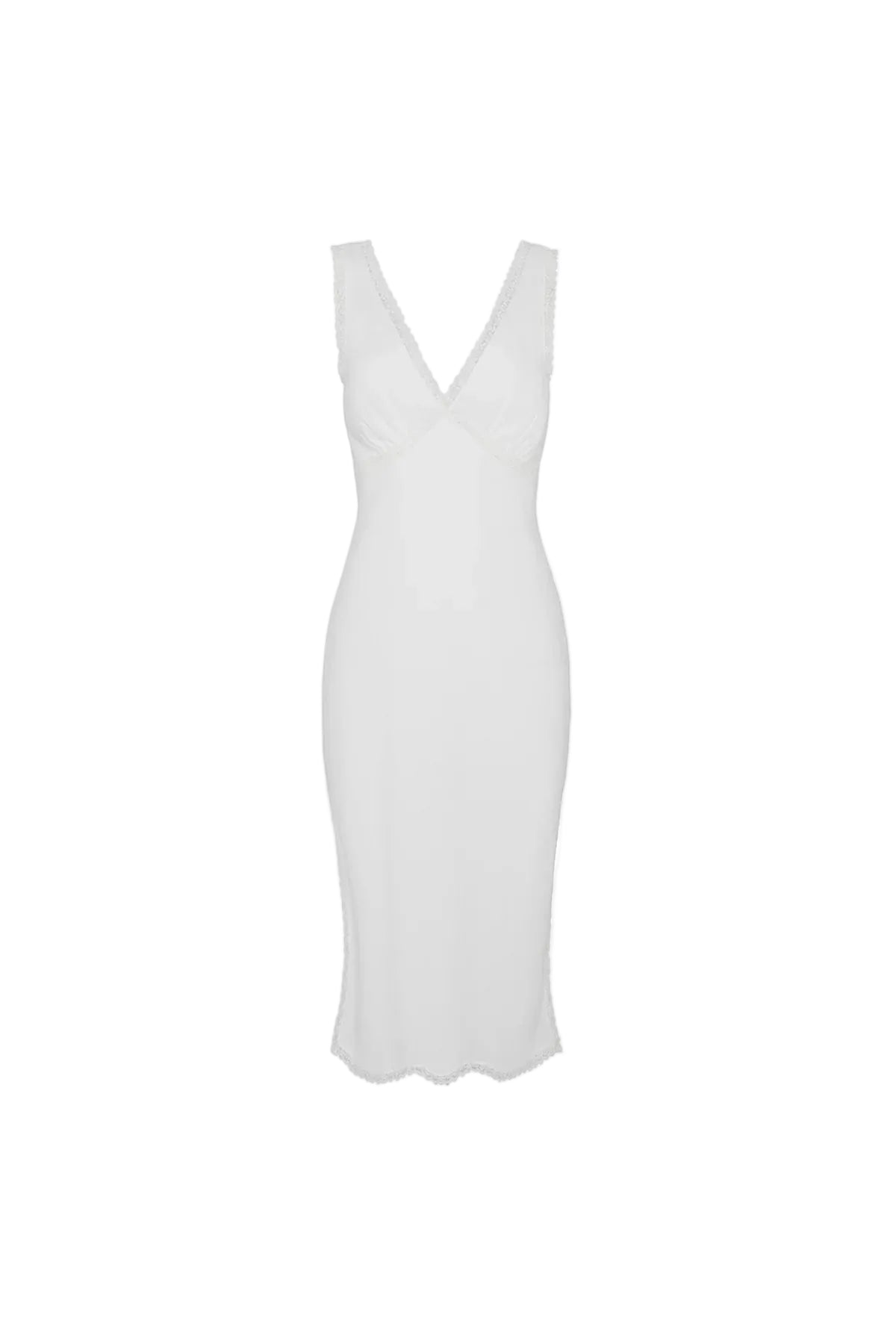 Cou Cou The Iris Slip Dress in White Cotton Voile