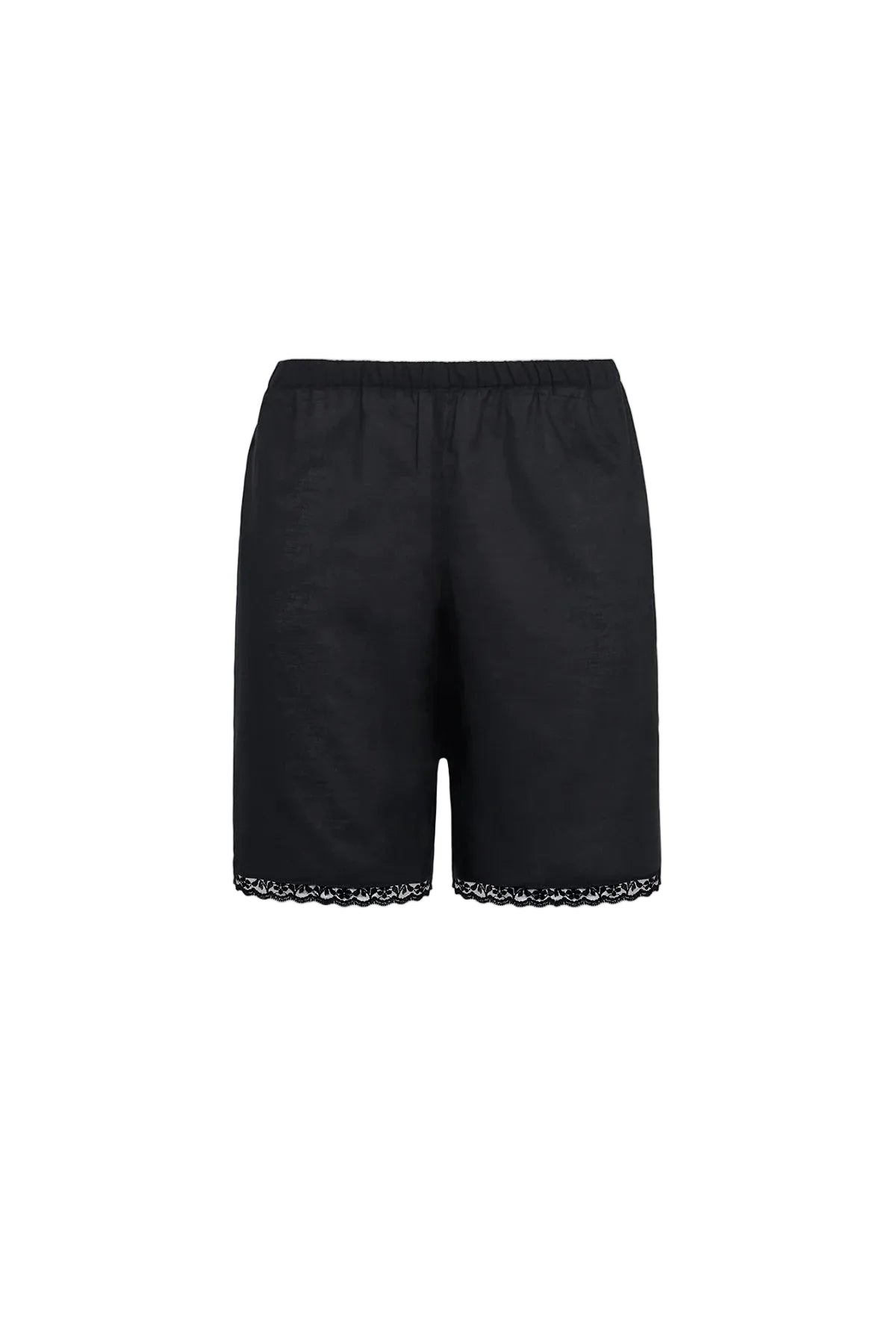 Cou Cou The Bermuda Short in Black Cotton Voile