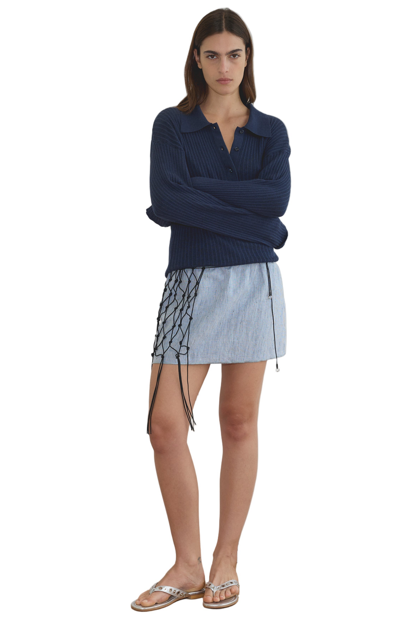 Deiji Studios Macrame Belt in Black