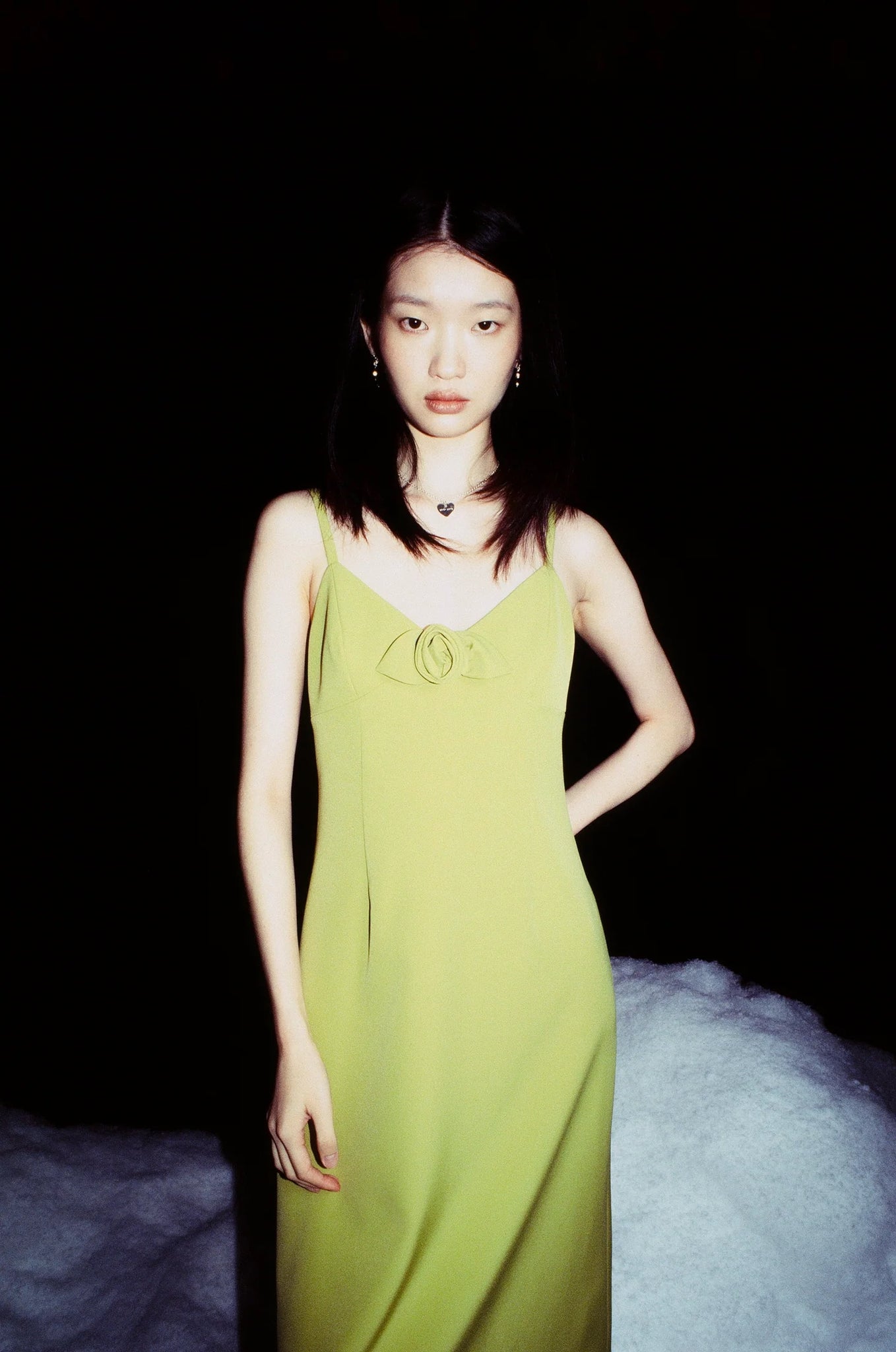 Sandy Liang Pilton Dress in Chartreuse