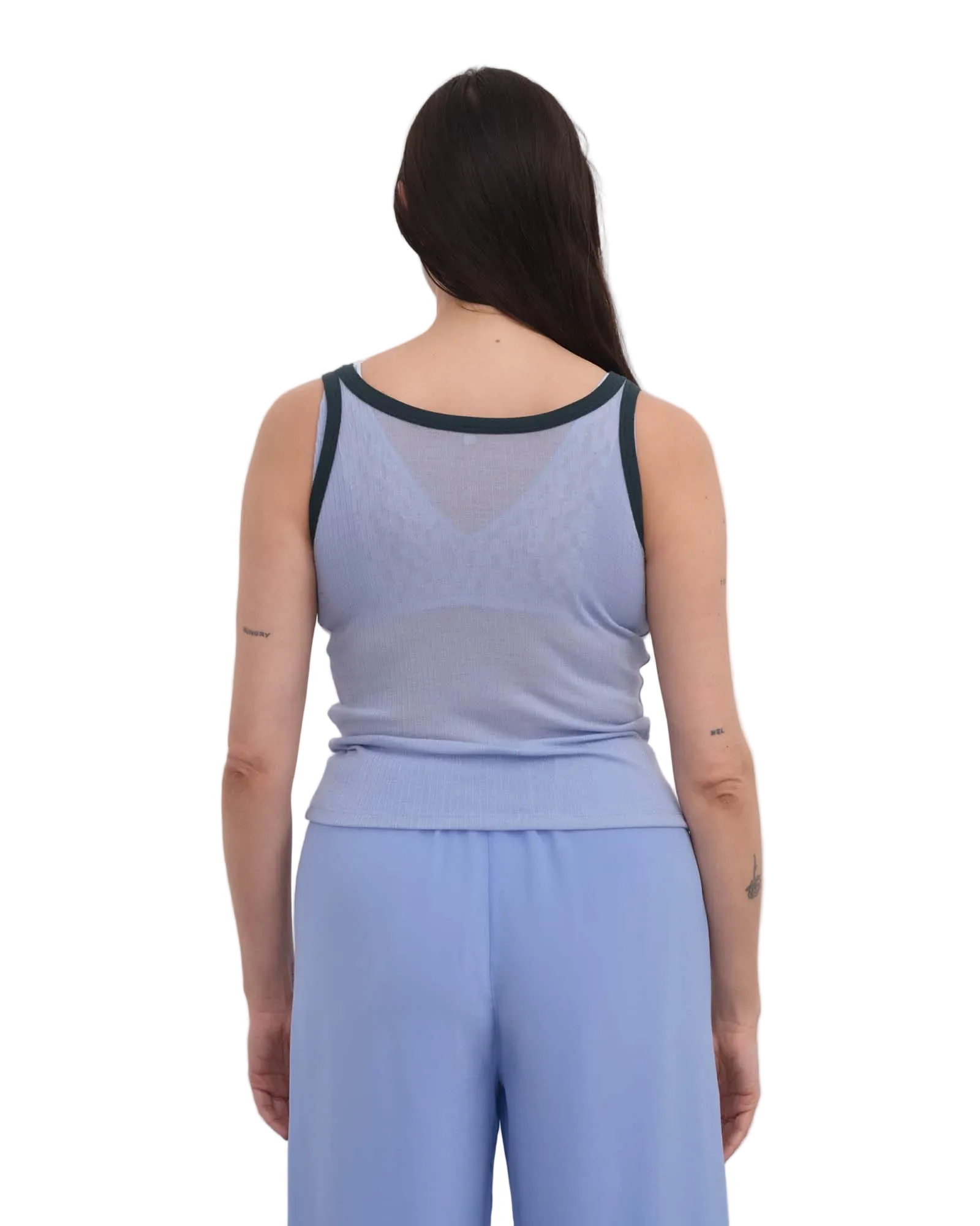 Baserange Racer Tank in Pinto Blue/Hirsu Green
