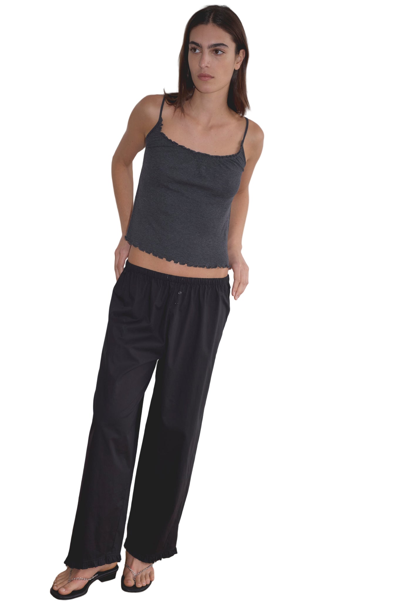 Deiji Studios Flounce Pant in Black