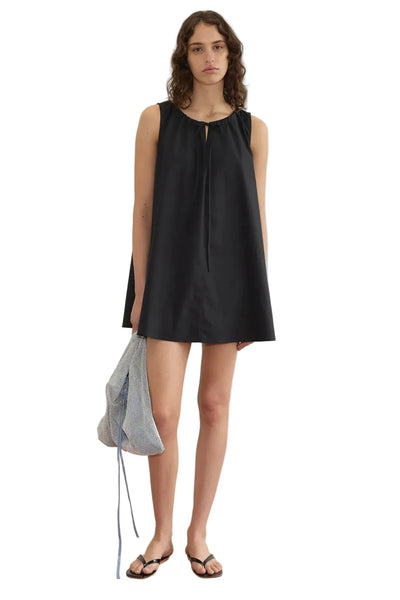 Deiji Studios Drawcord Dress in Black