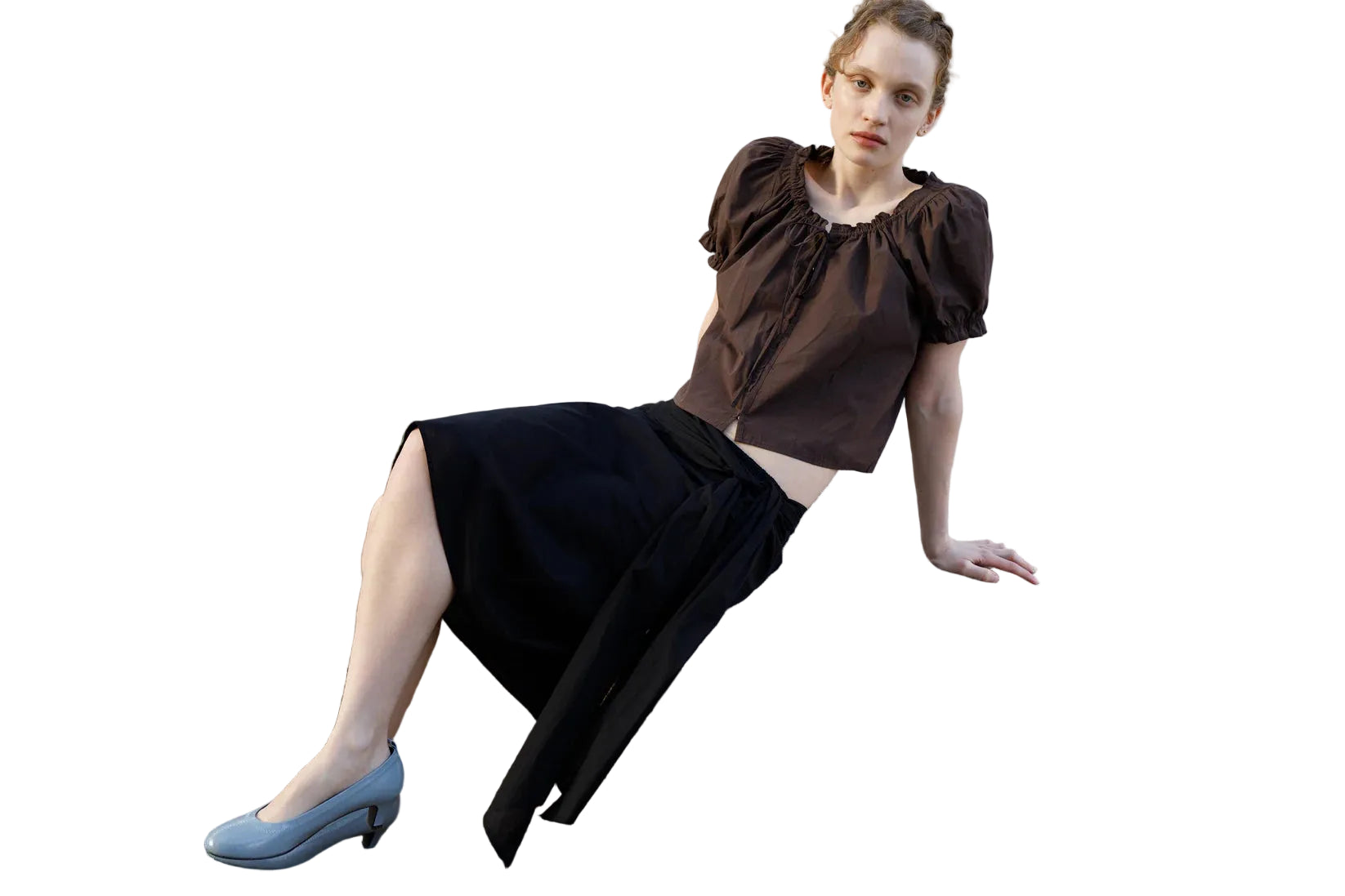 Deiji Studios Scarf Midi Skirt in Black