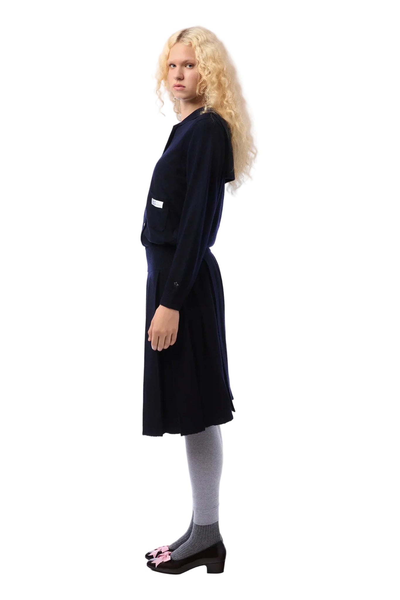 Sandy Liang Shortcake Knit Dress in Navy