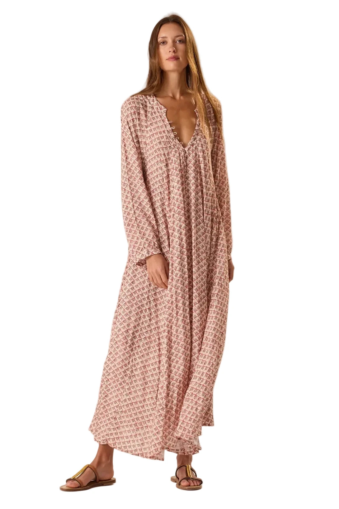 Natalie Martin Fiore Maxi Dress in Scallop Blush