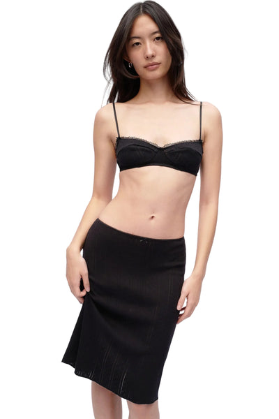Cou Cou The Slip Skirt in Black Pointelle