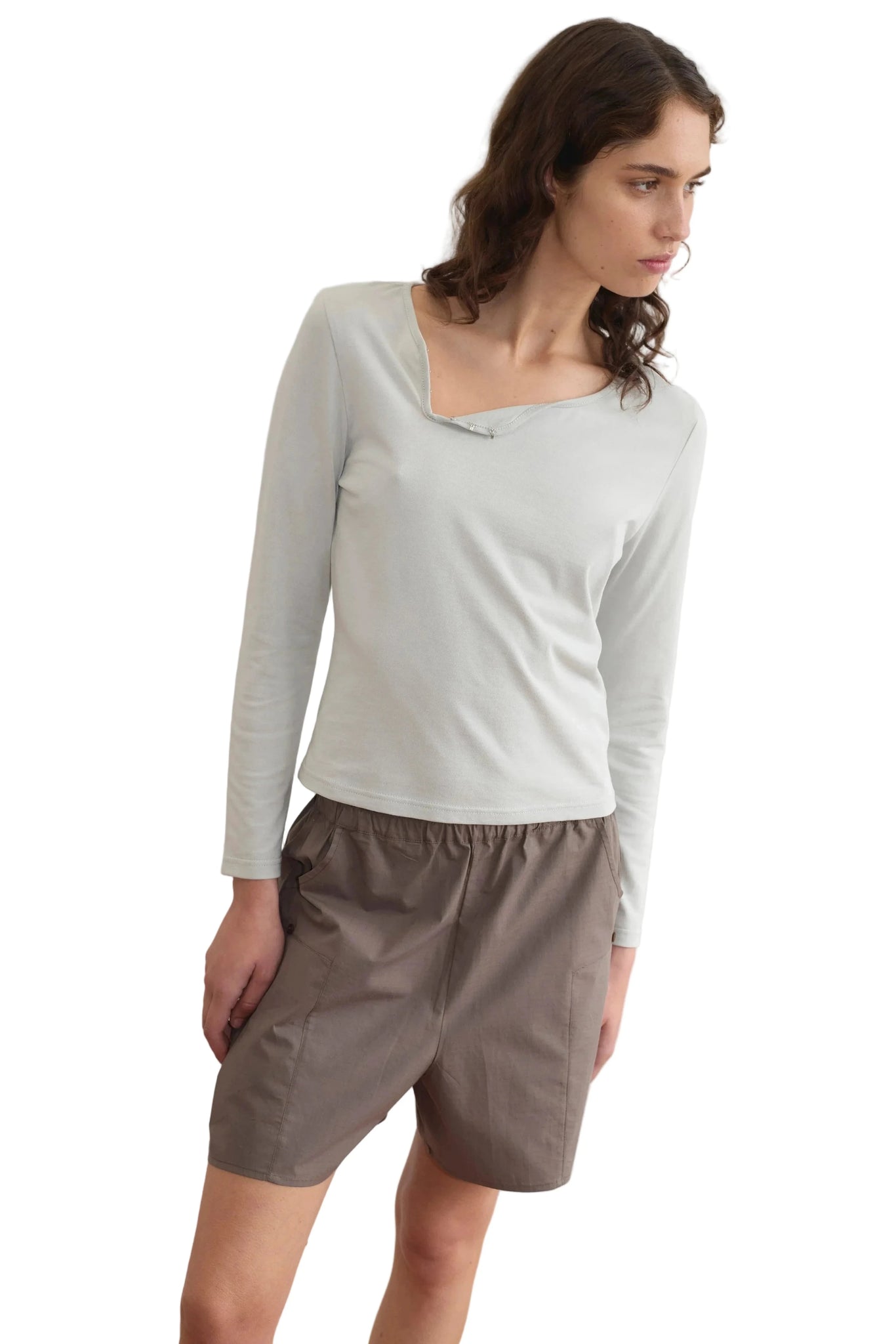 Deiji Studios Pleat Short in Khaki Check