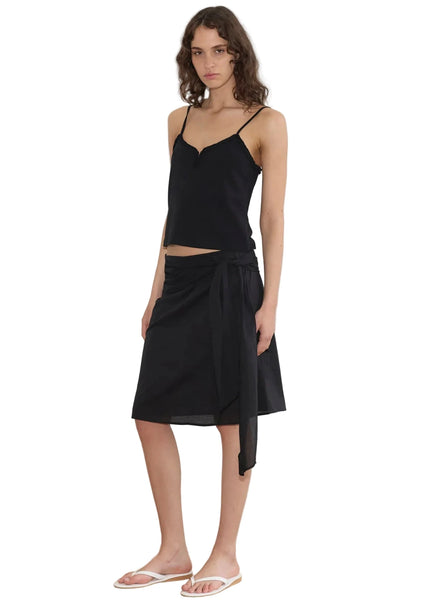 Deiji Studios Scarf Midi Skirt in Black