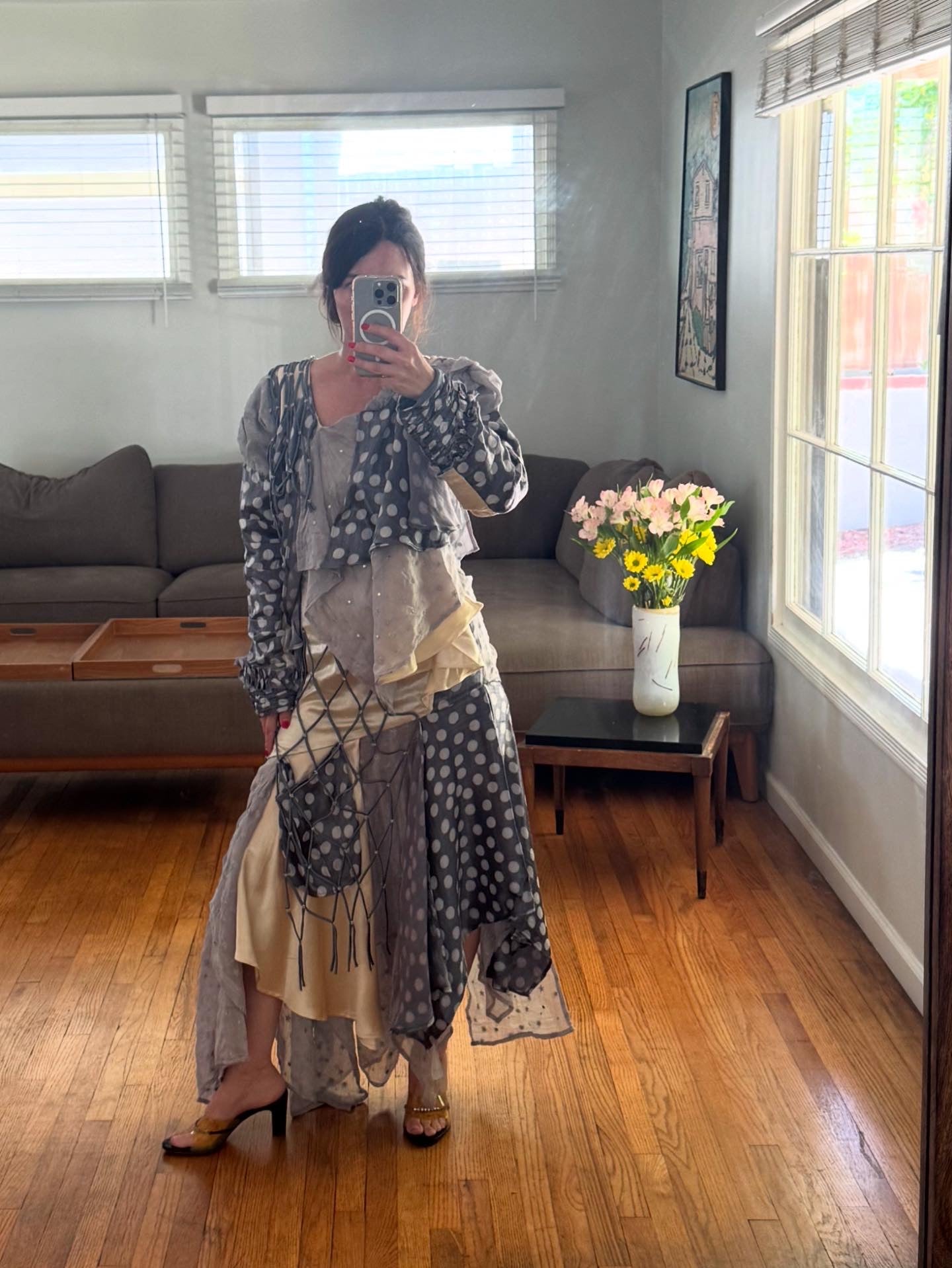 Tigra Tigra Dance Dress in Grey/Cream