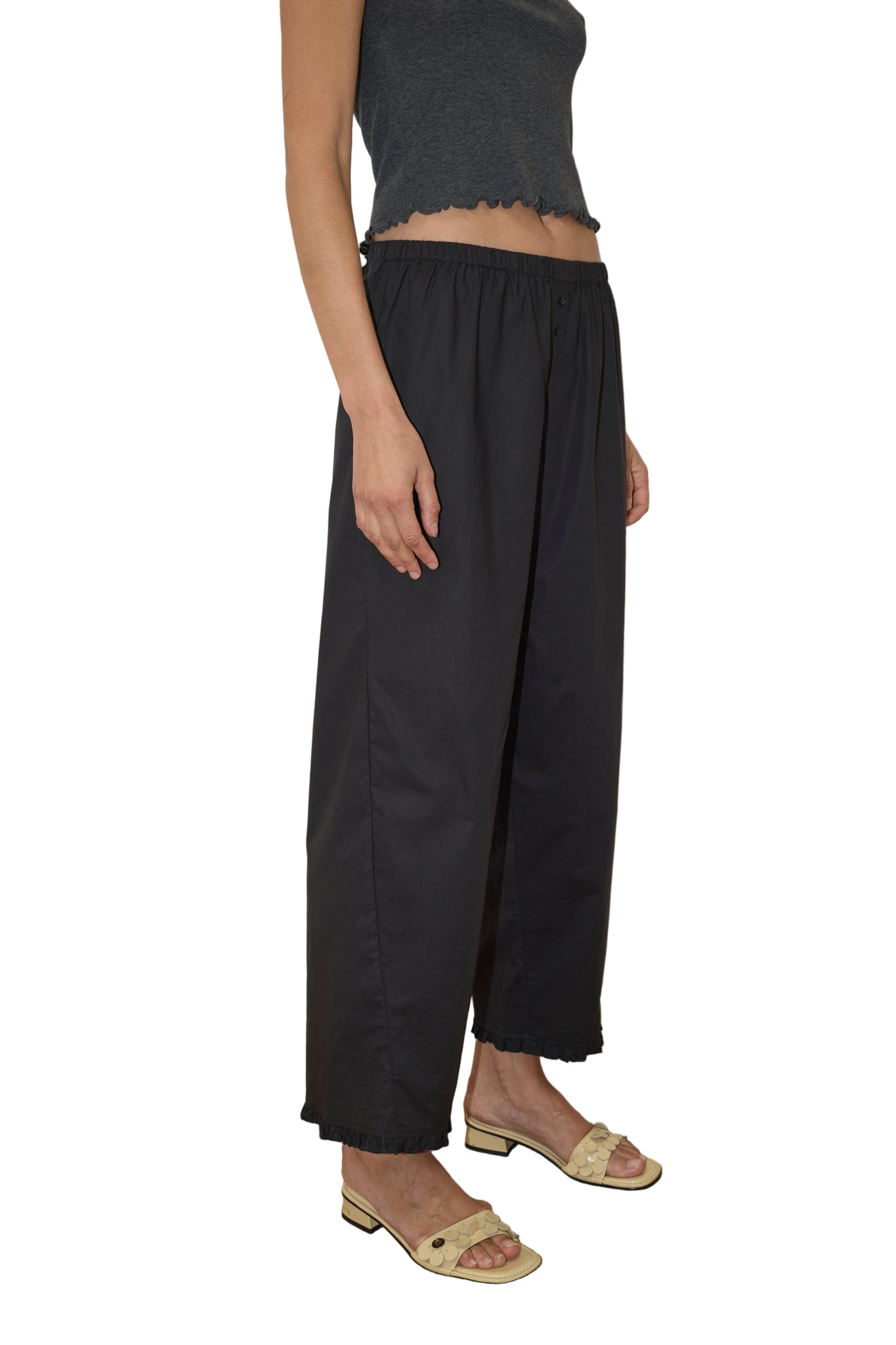 Deiji Studios Flounce Pant in Black
