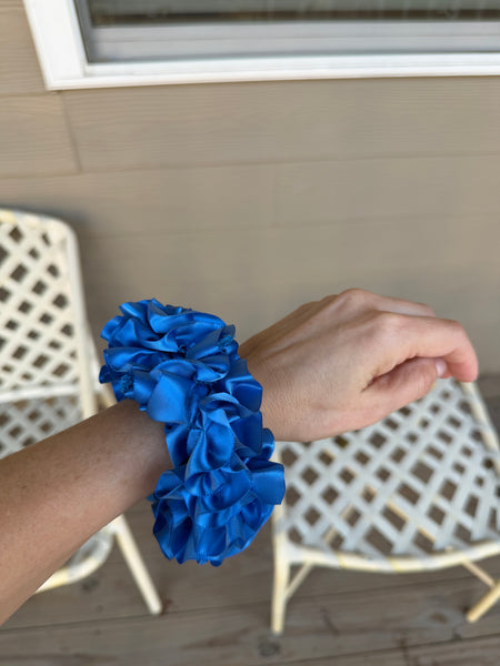 Maryam Nassir Zadeh Carnation Scrunchie in Batik Blue