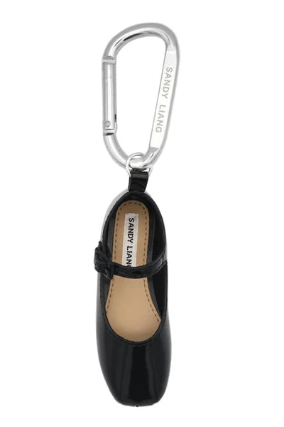 Sandy Liang Mary Jane Pointe Bag Charm in Black