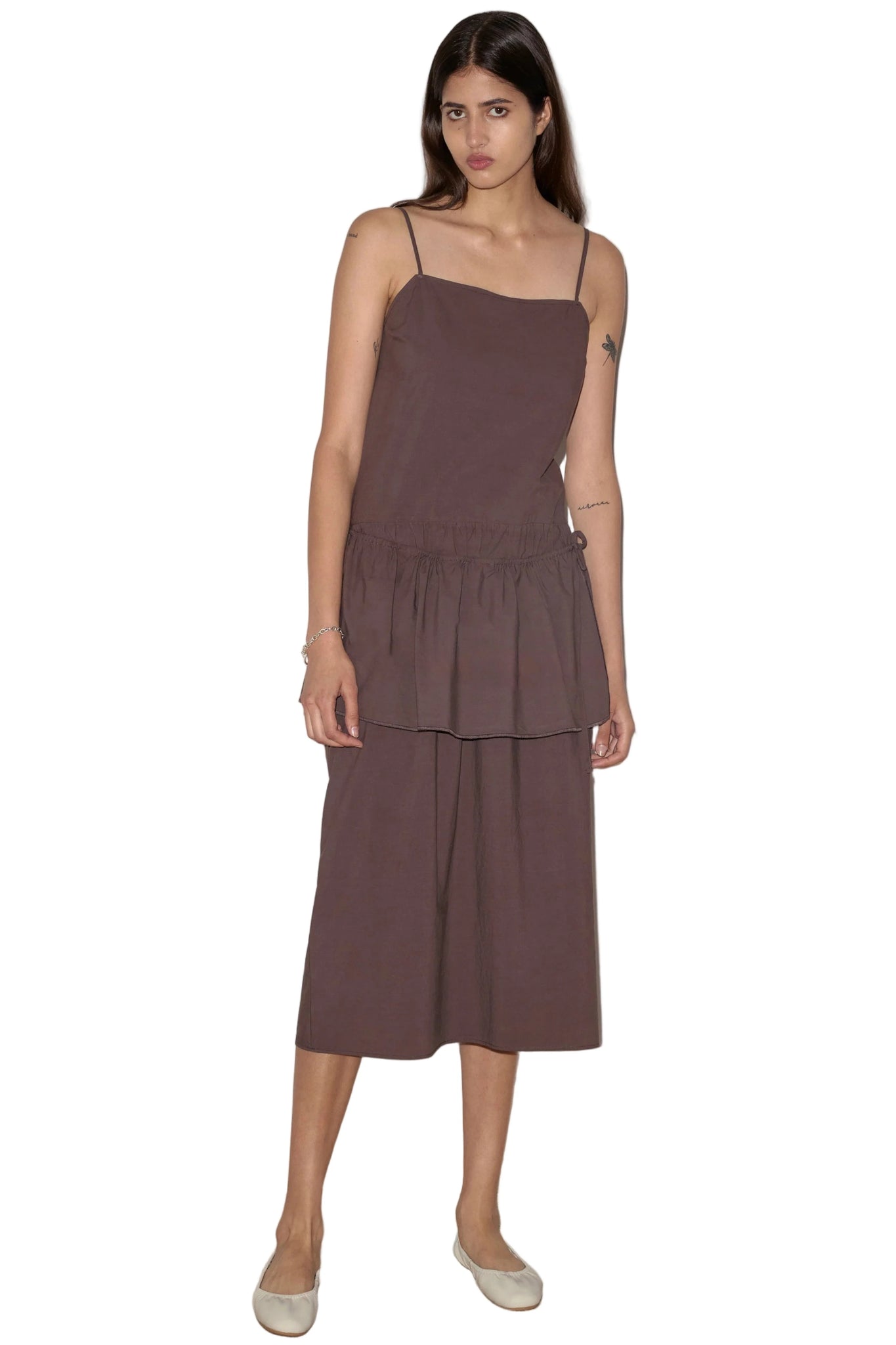 Deiji Studios Peplum Dress in Chocolate Deiji Studios Peplum Dress in Chocolate