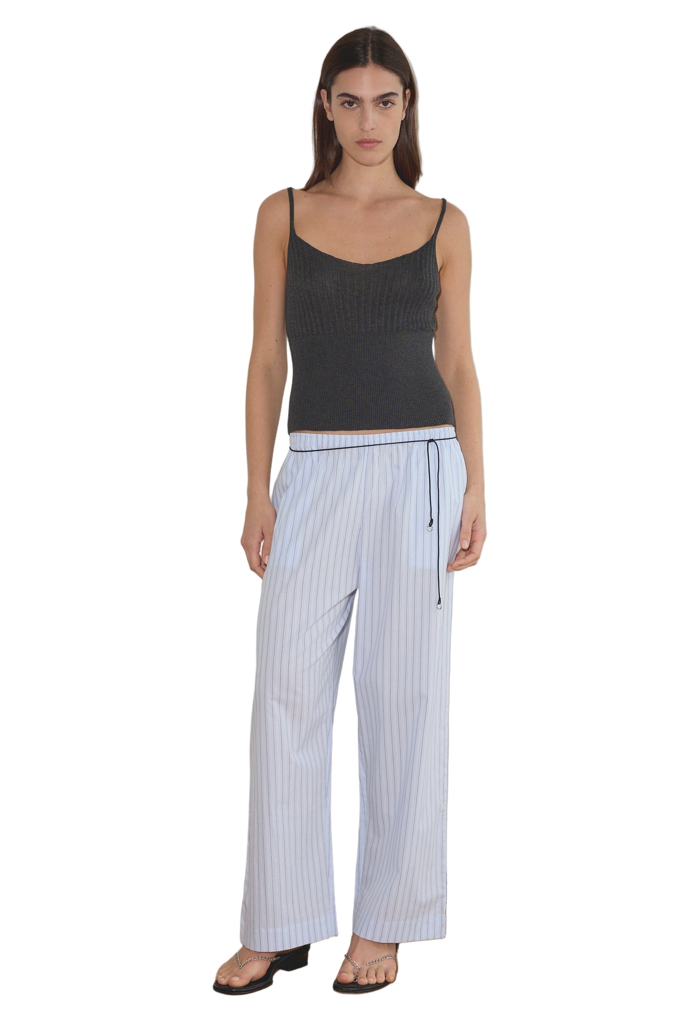 Deiji Studios Ease Trouser in Mineral Stripe