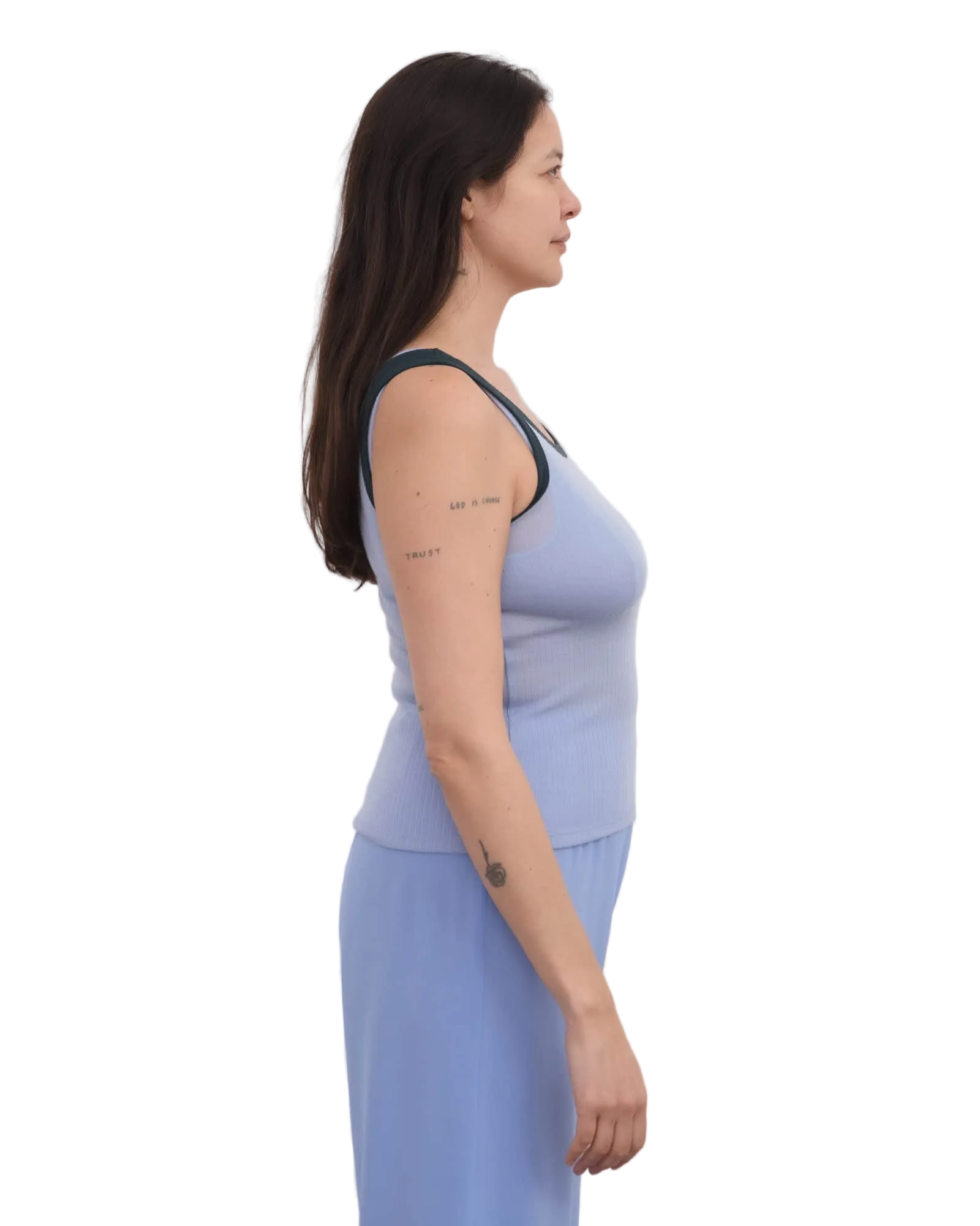 Baserange Racer Tank in Pinto Blue/Hirsu Green