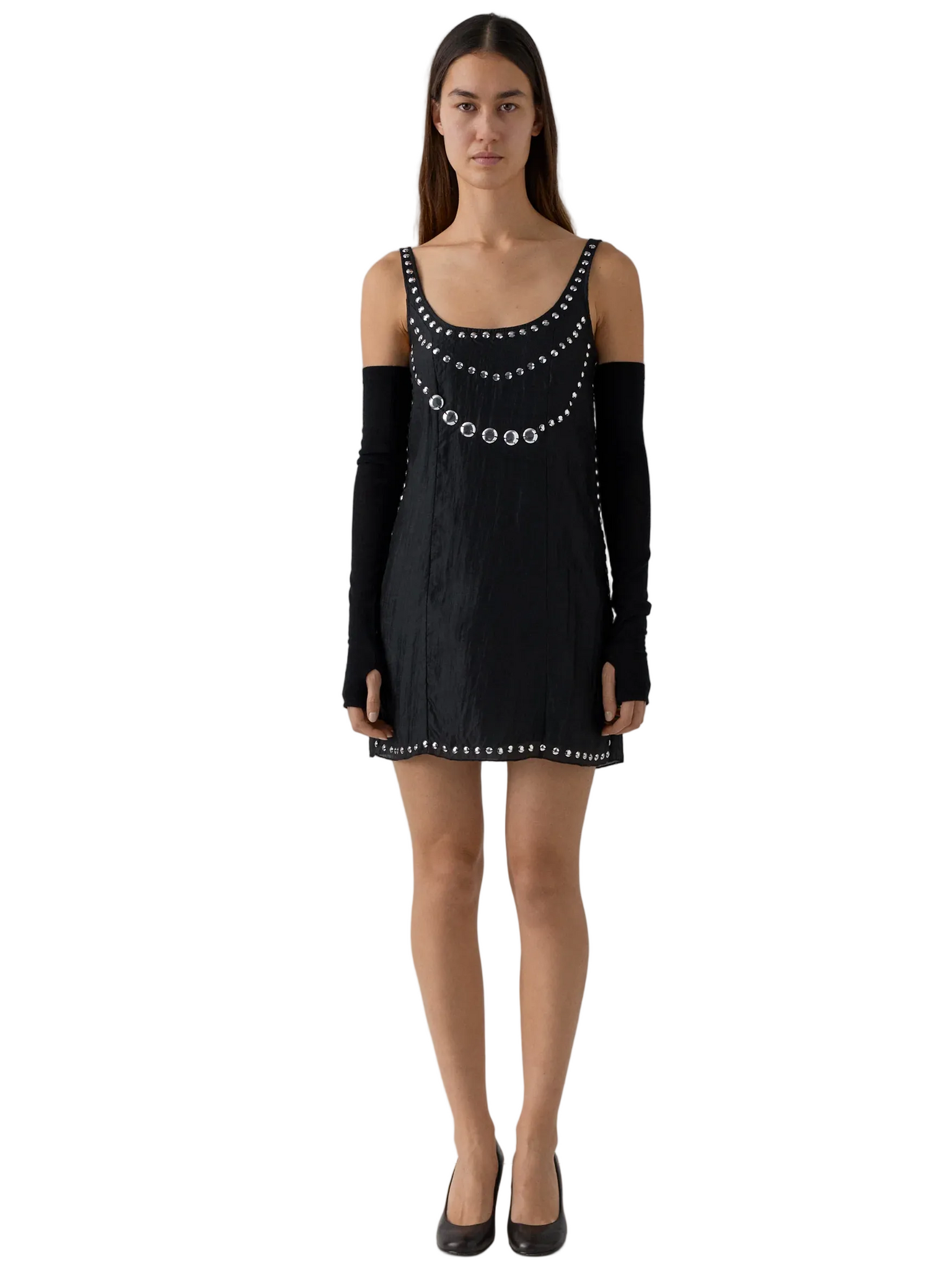 Gimaguas Claude Jewel Mini Dress in Black