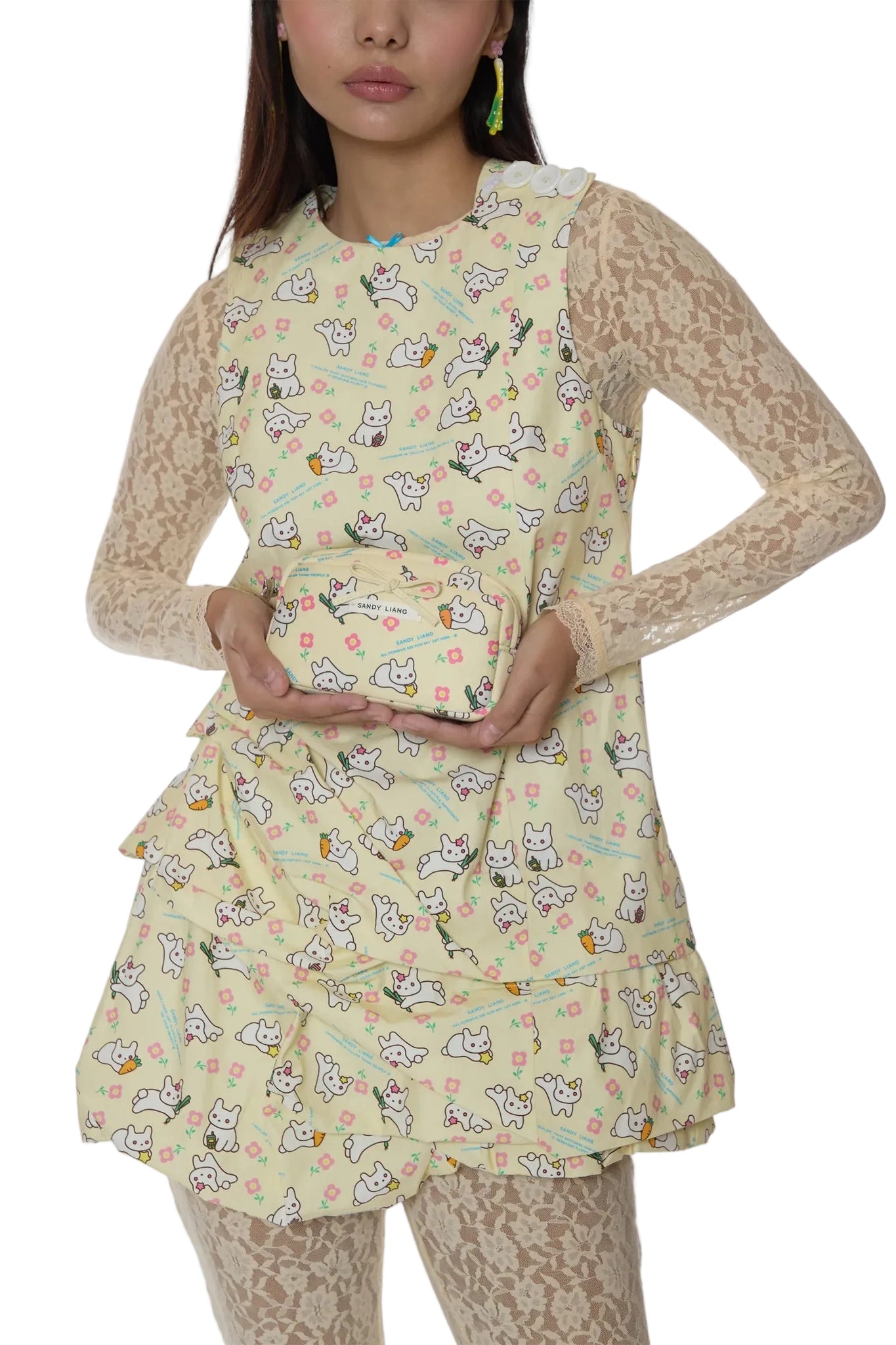 Sandy Liang Smol Pouch in Yellow Multi