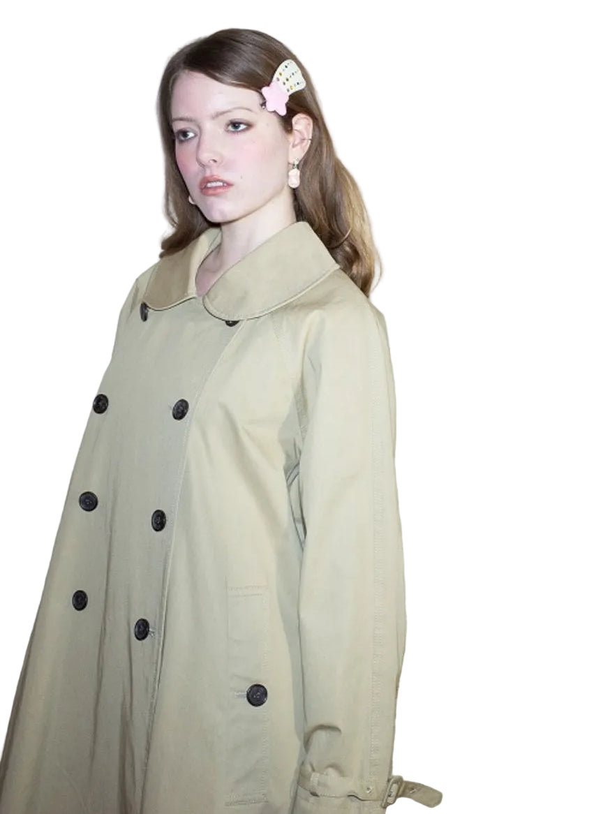 Sandy Liang Henley Trench in Sand