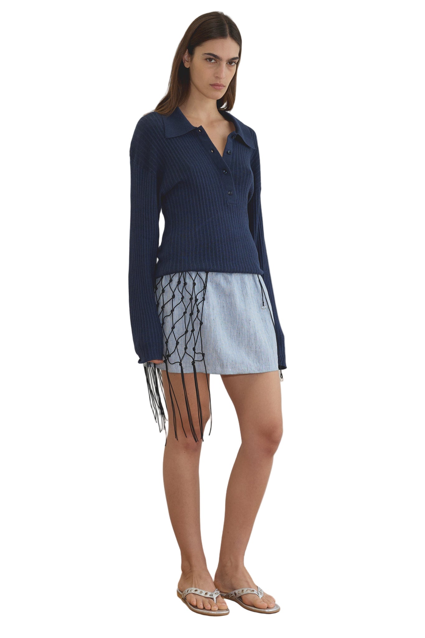 Deiji Studios Macrame Belt in Black