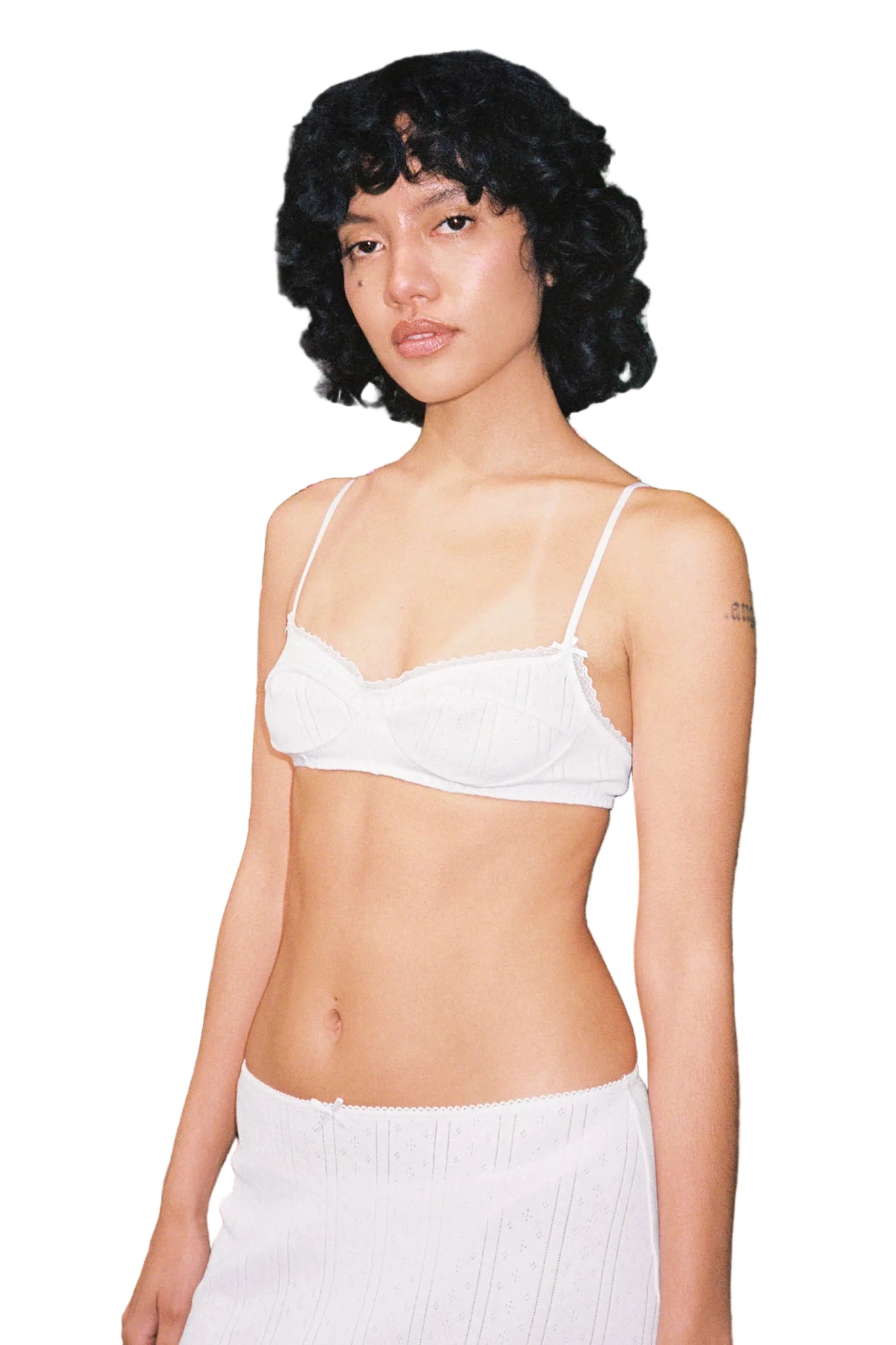 Cou Cou The Balconette Bra in White Pointelle