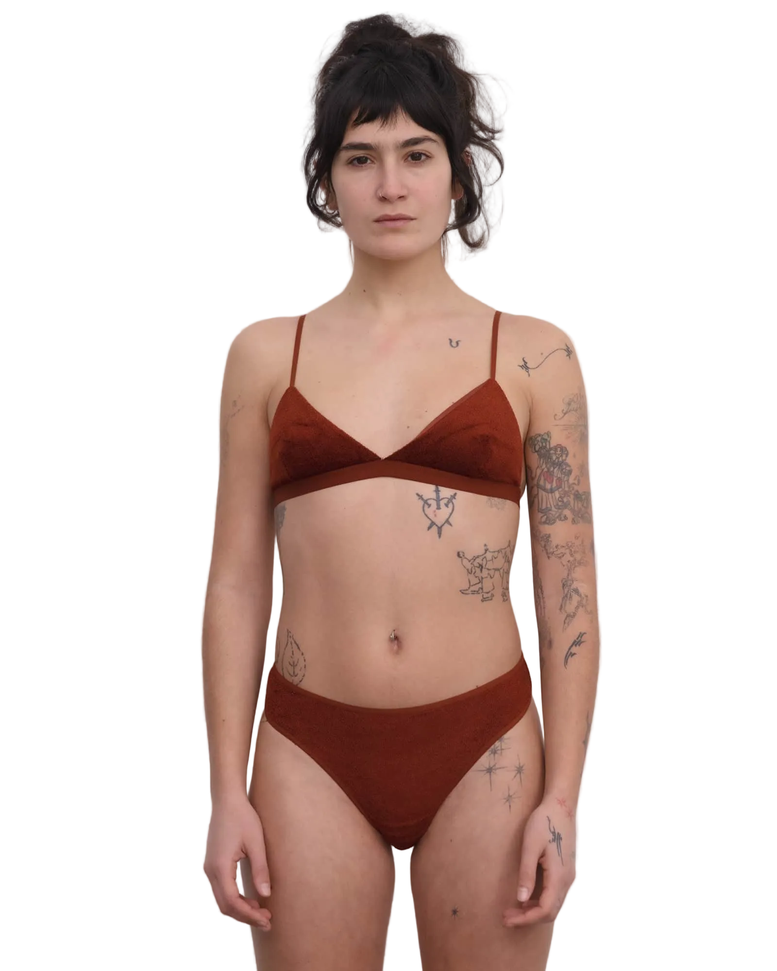 Baserange Mississippi Bra in Red Velour