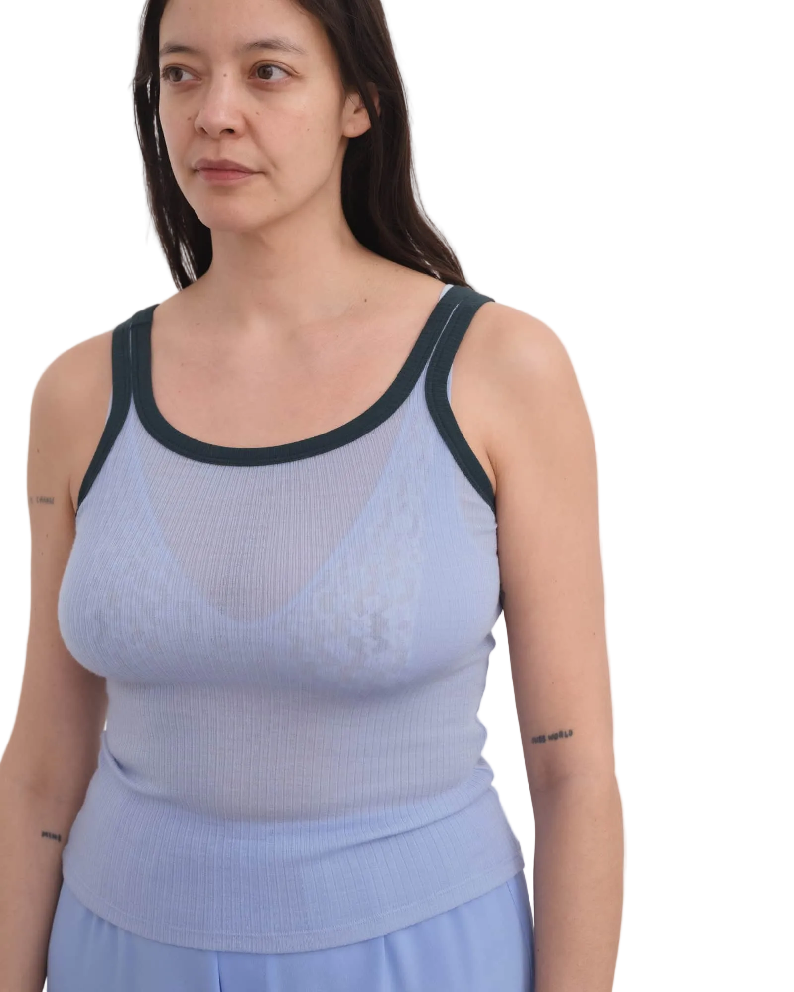 Baserange Racer Tank in Pinto Blue/Hirsu Green