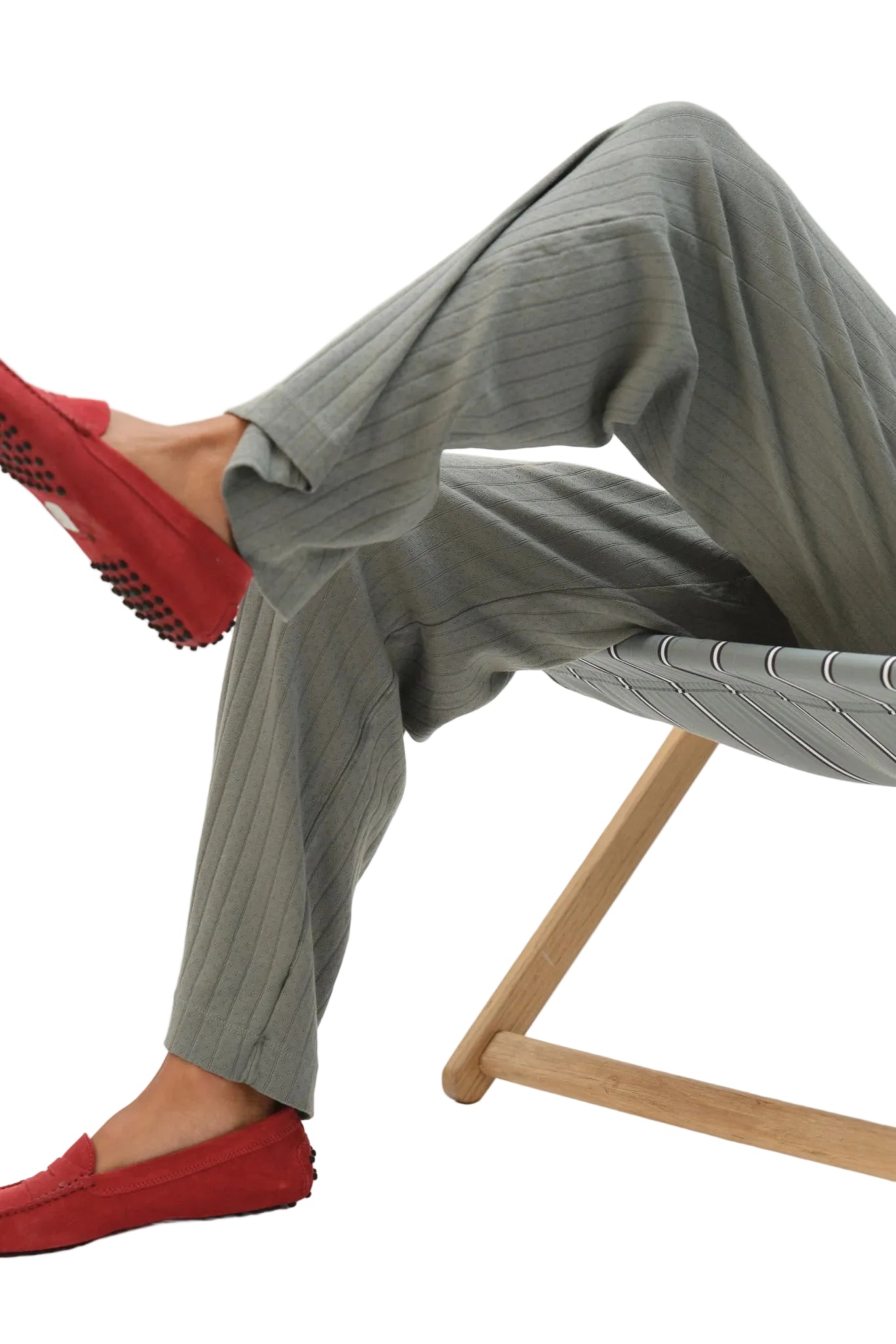 DONNI. Pointelle Simple Crop Pant in Sage