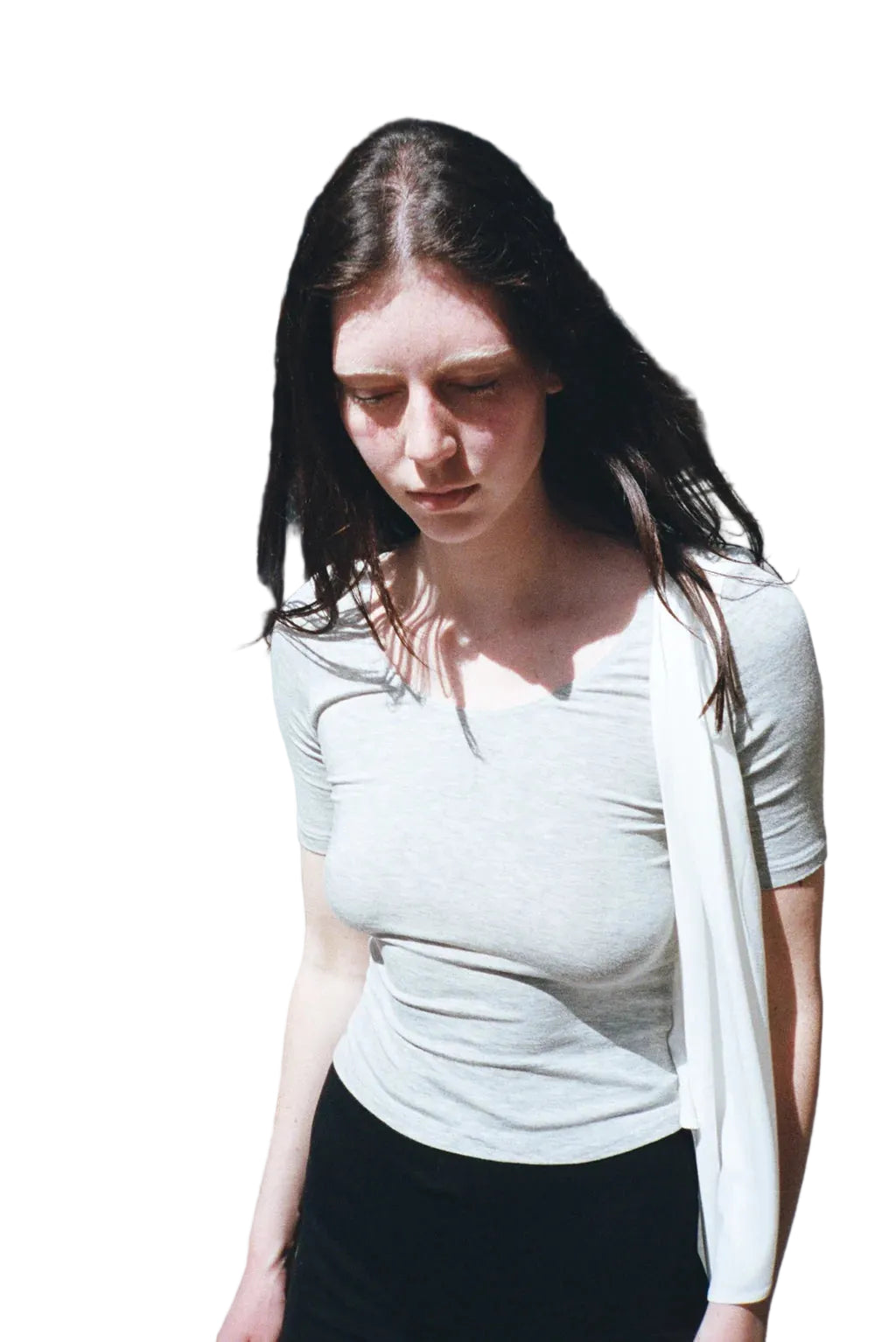 Maryam Nassir Zadeh Lara Sash Top in Allumino/White