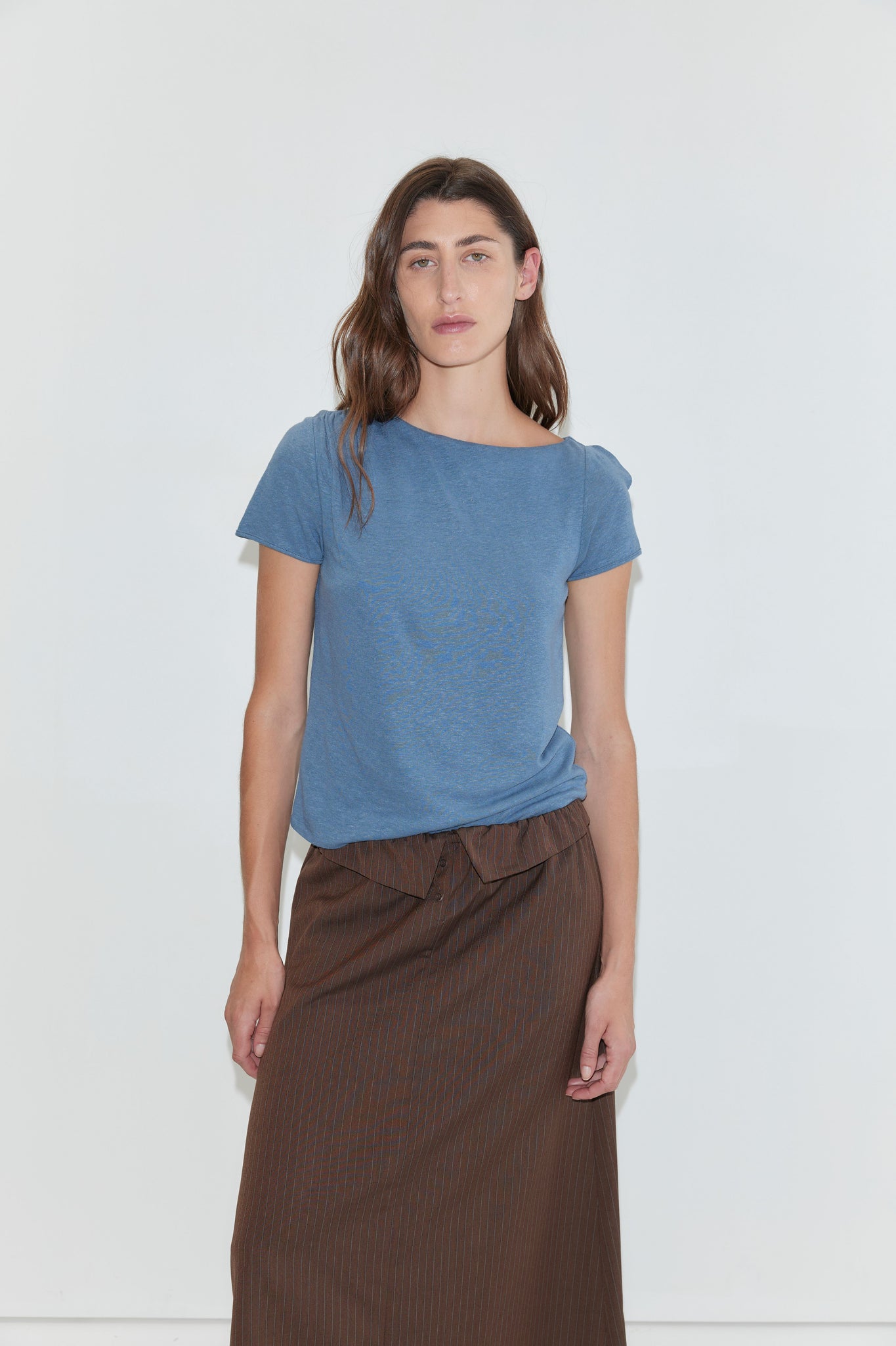 Deiji Studios Drape Tee in Blue