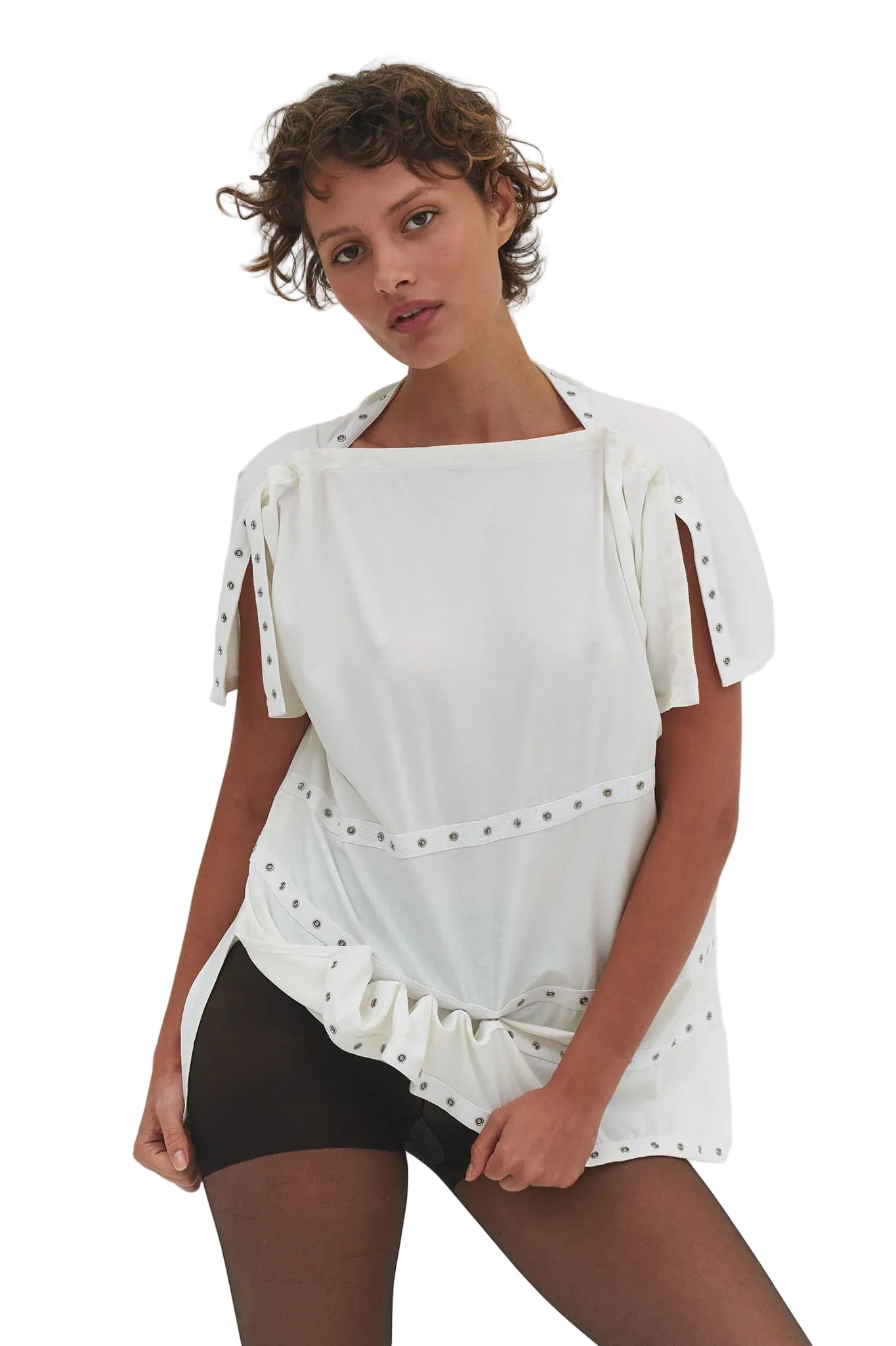 Find Me Now Lua Snap Multi-wear Dress/Top in Milk