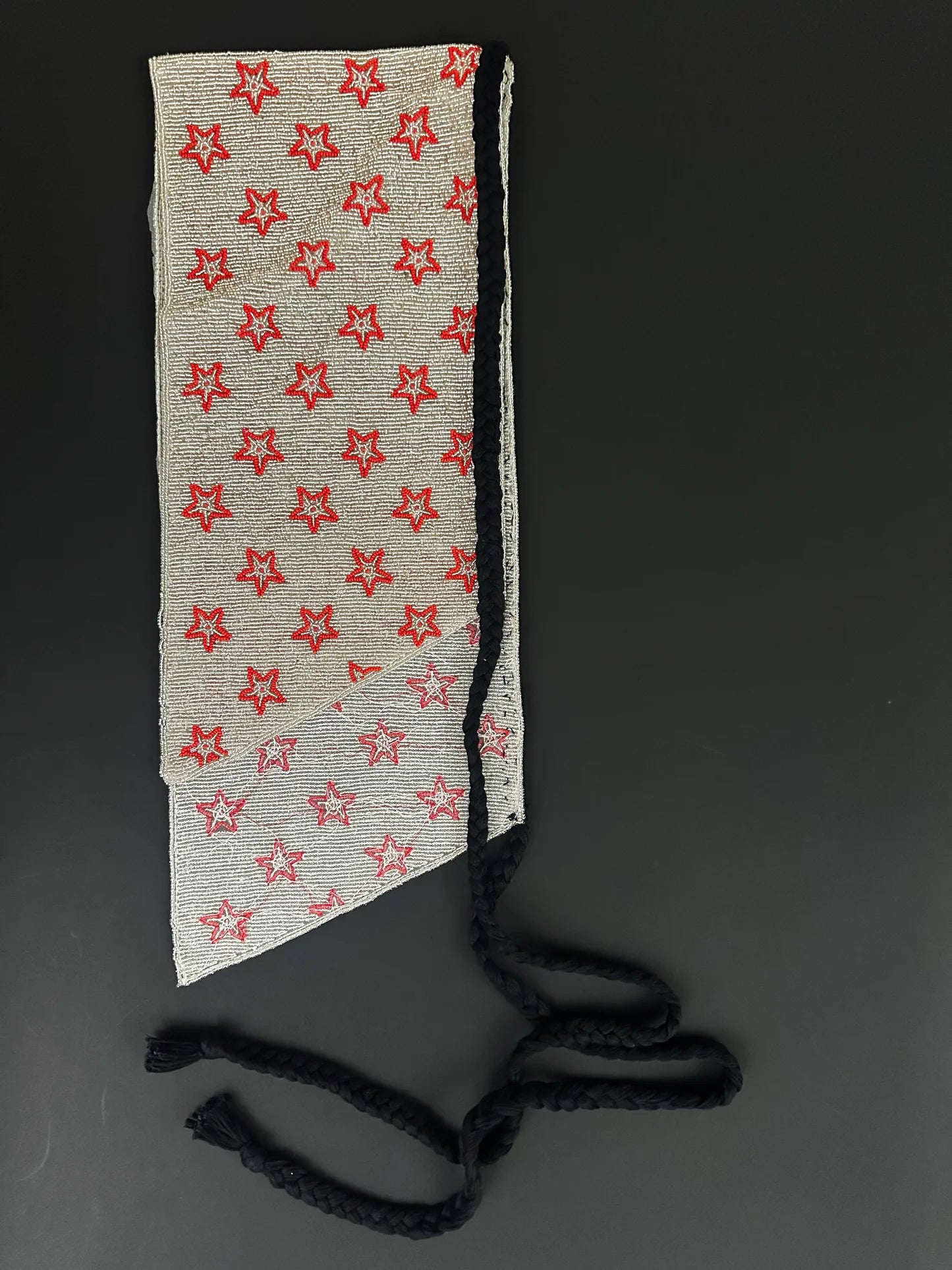 Tigra Tigra Glass Beaded Wrap Belt in Clear/Red